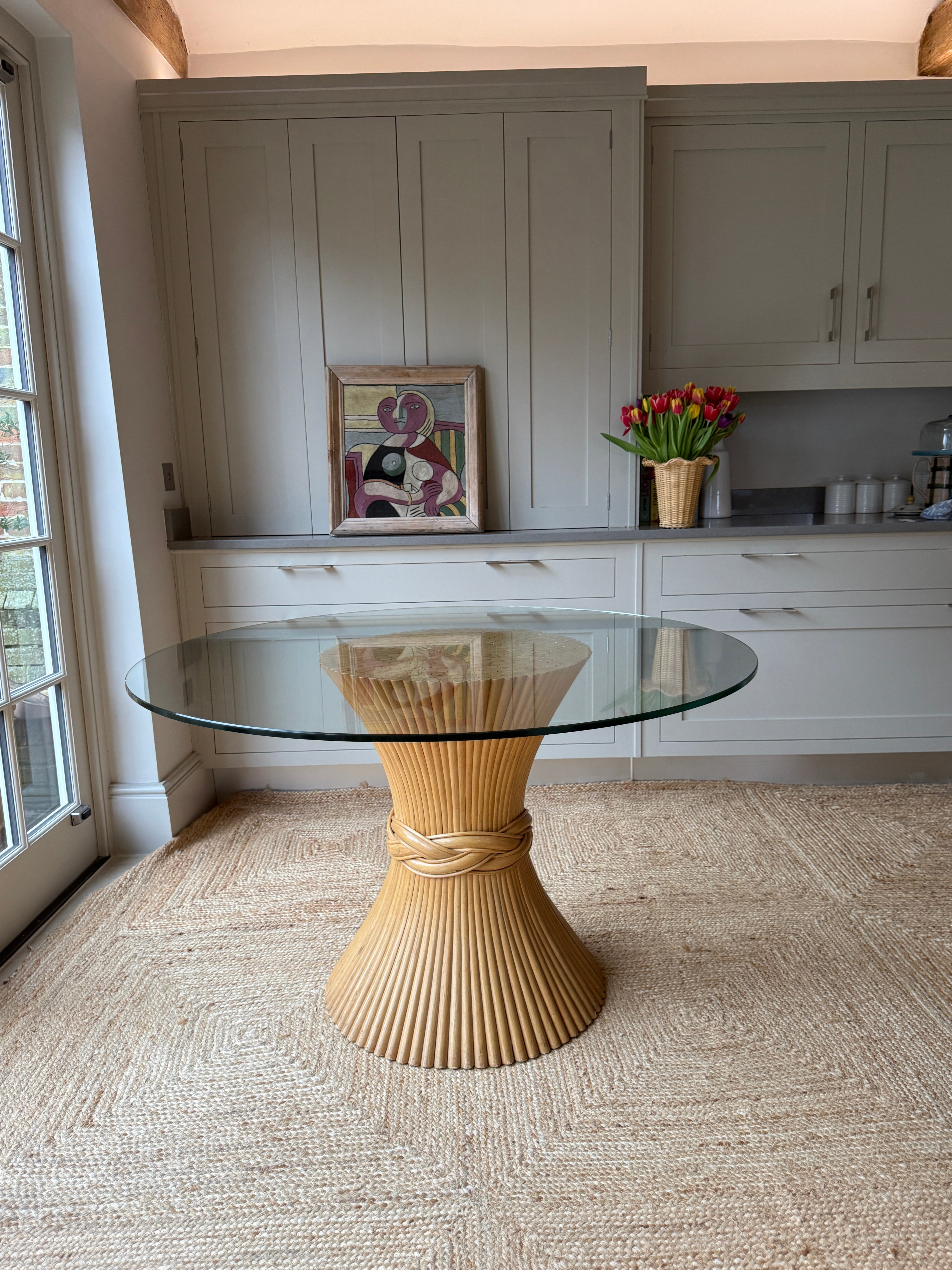 1970s McGuire Wheatsheaf Centre Table