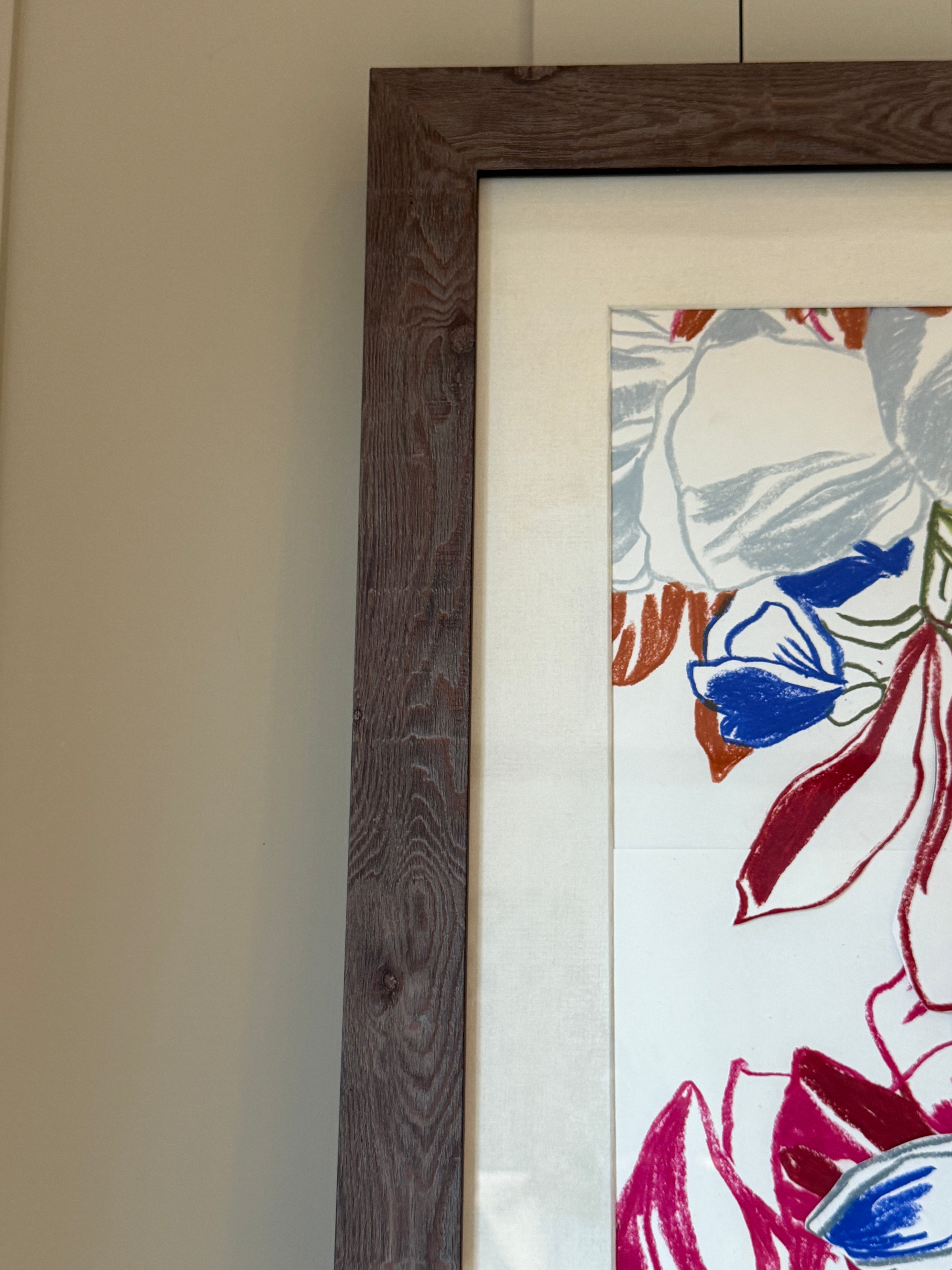 Large scale Isabel Fishlock Collaged Oil pastels - Tulips