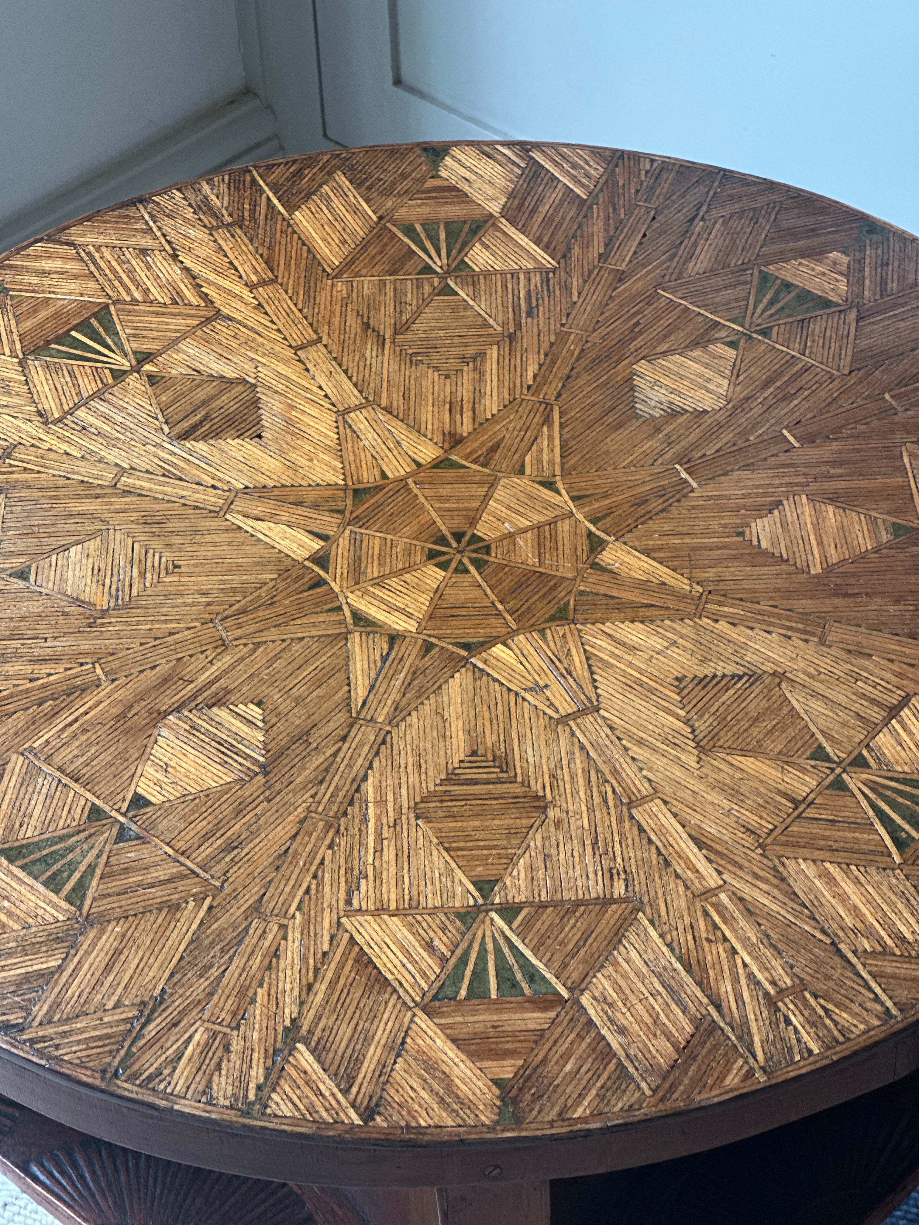 DF- Folk Art Table made out of matchsticks