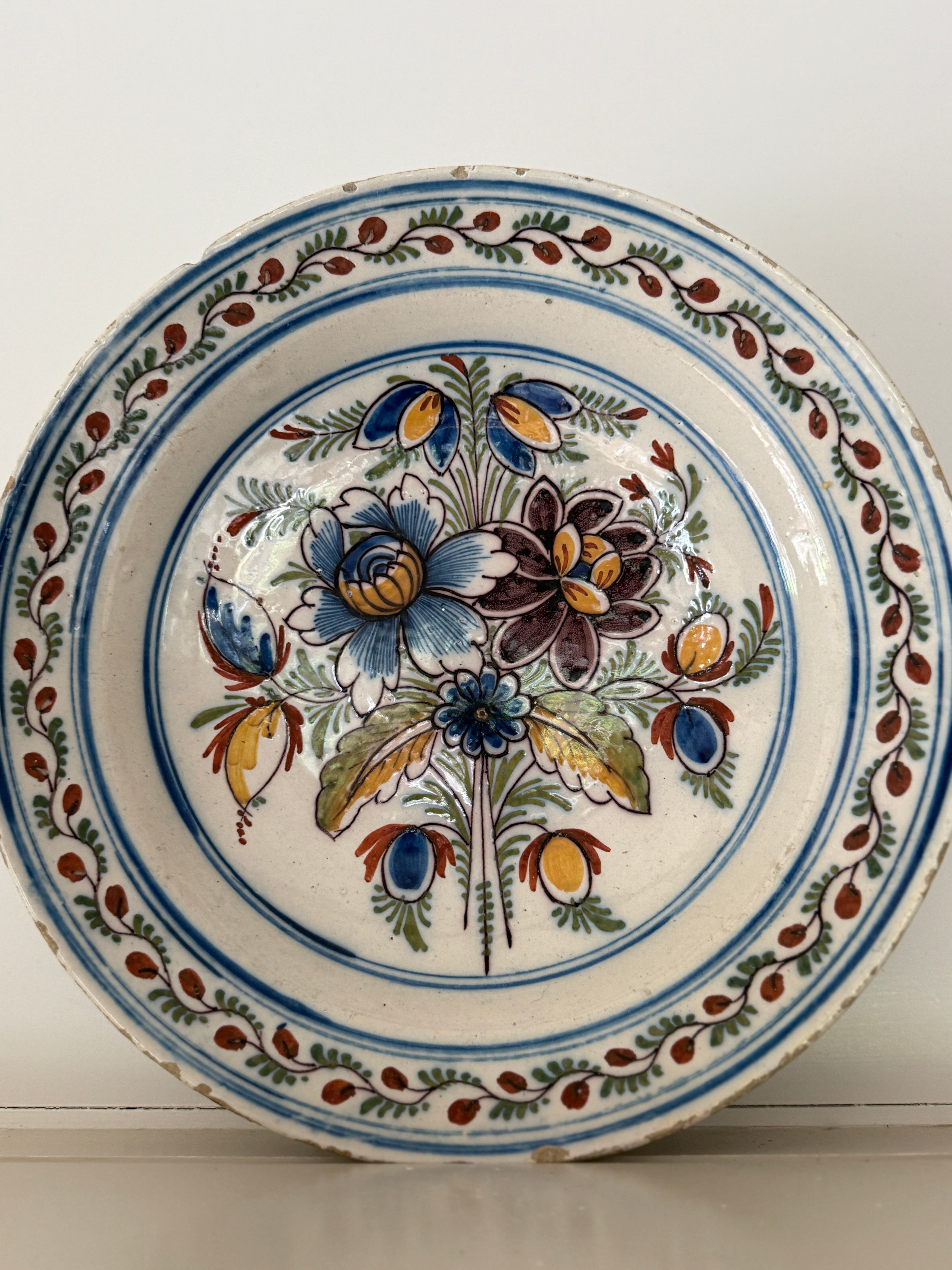 18th Century Polychrome Delft Charger