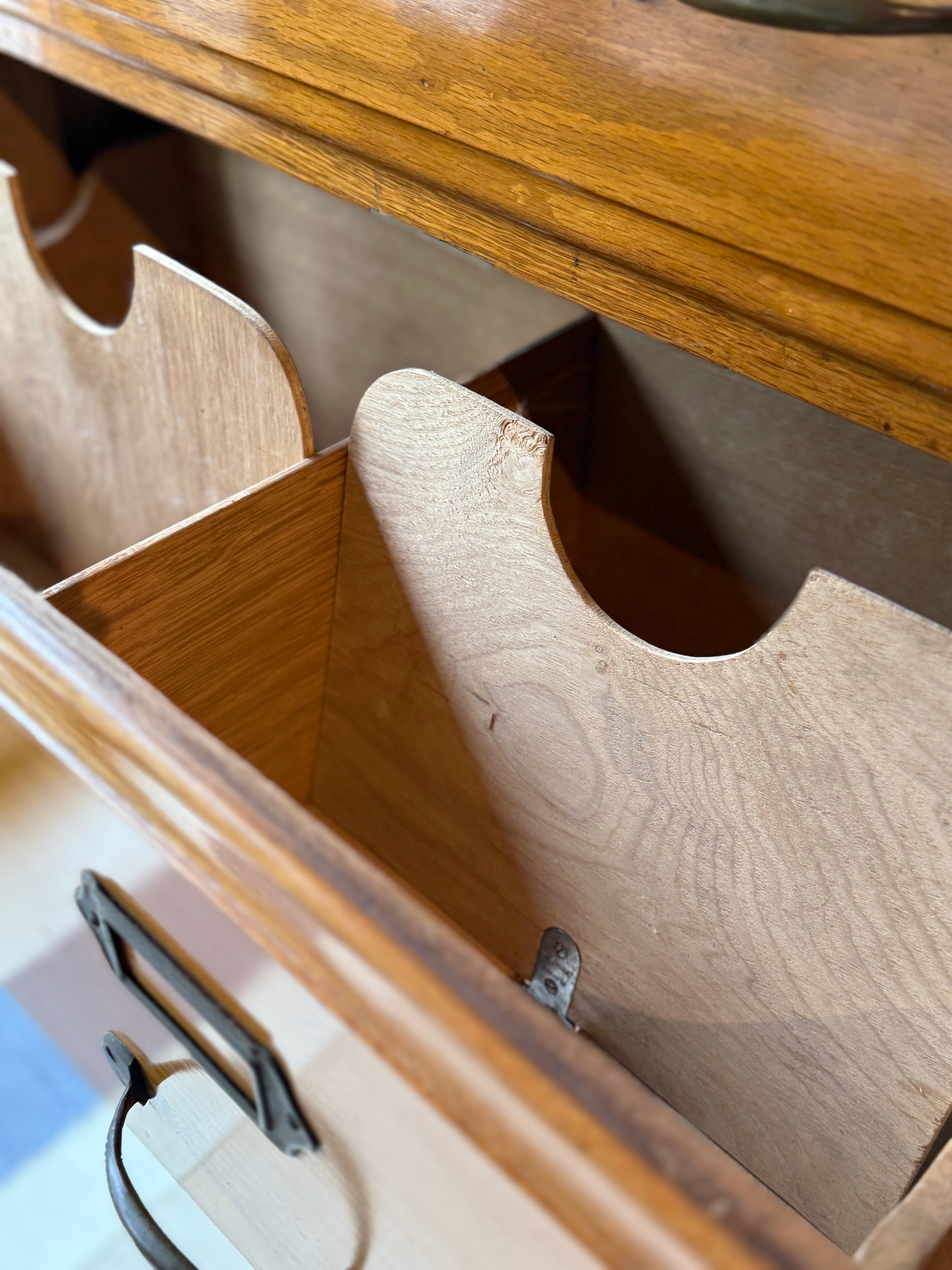 French Honeyed Oak Filing Cabinet