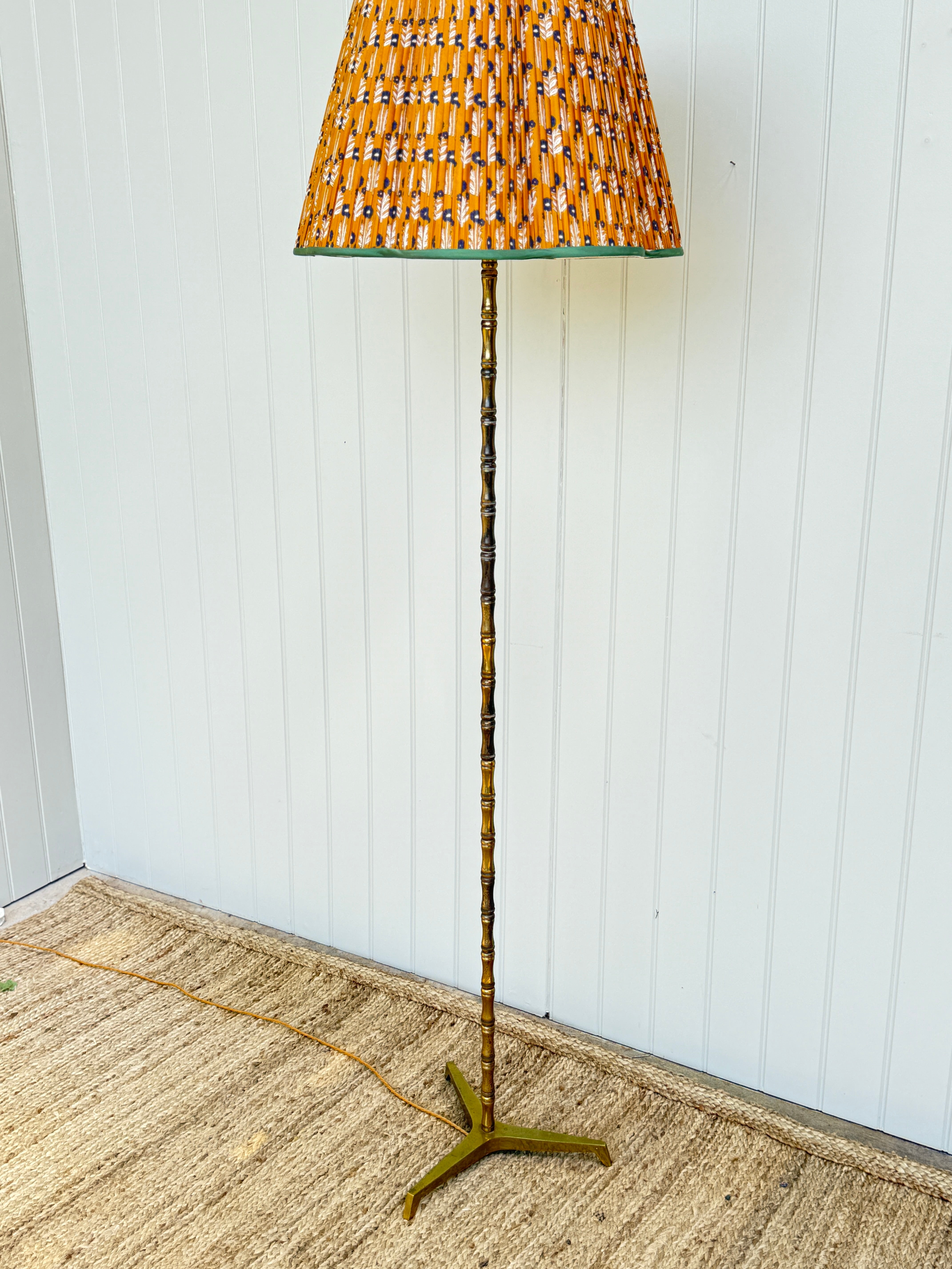 French Brass Faux Bamboo Floor lamp