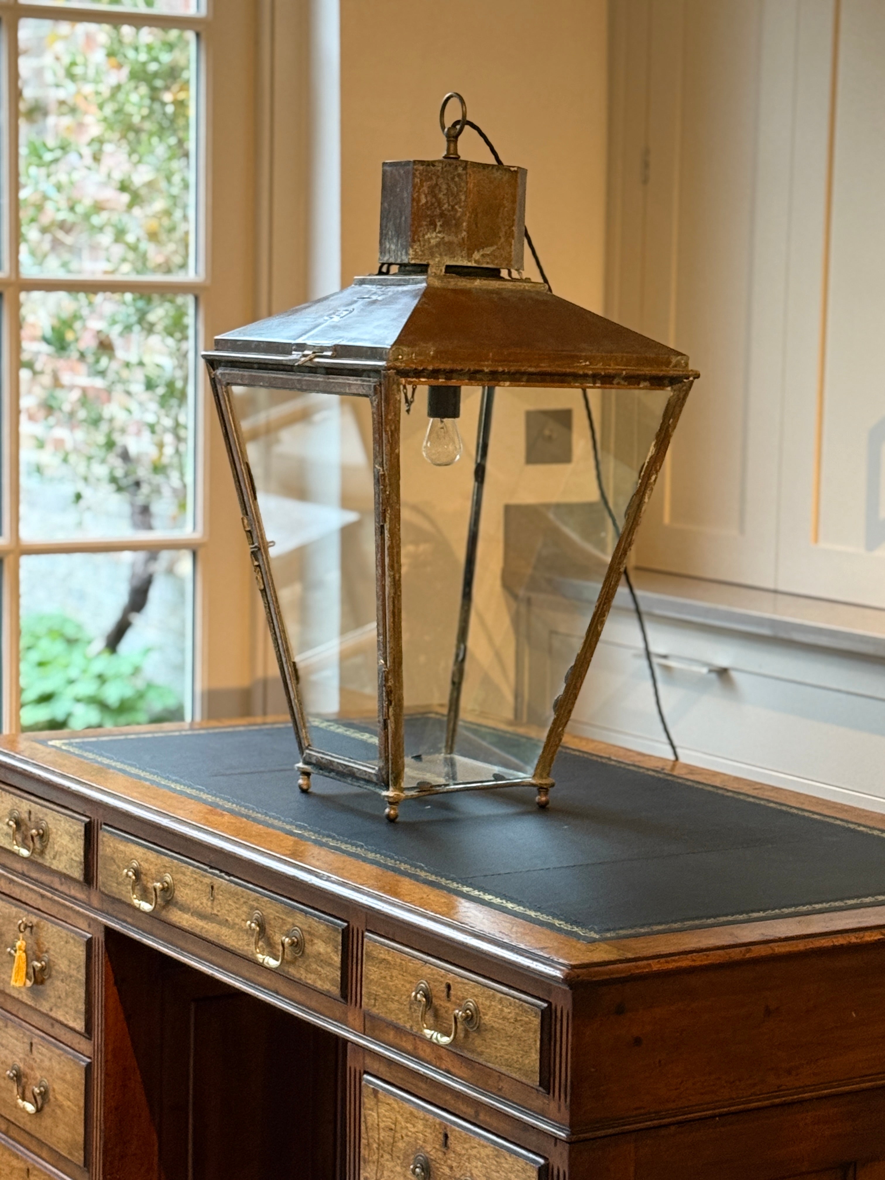 Large Antique Lantern by Foster & Pullen (Bradford) restored and rewired