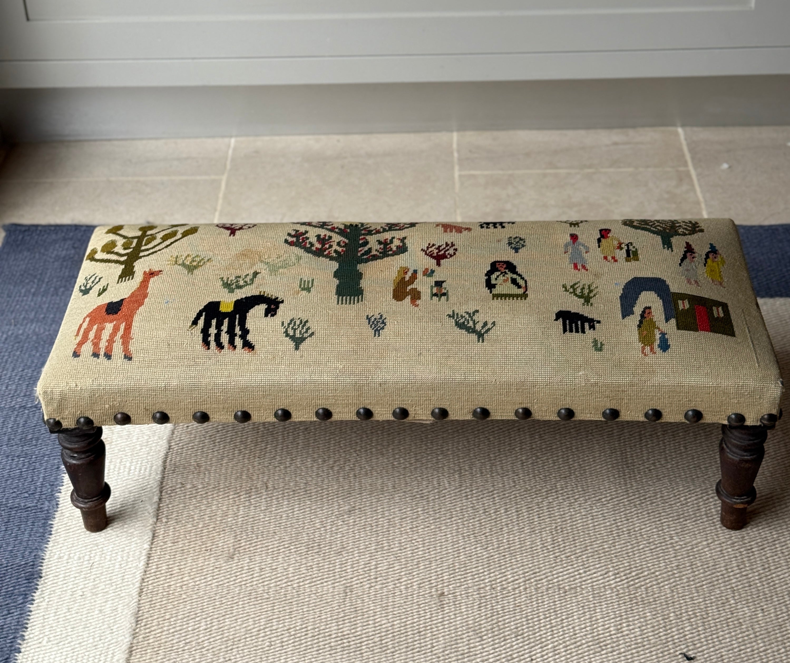 French Needlepoint Footstool