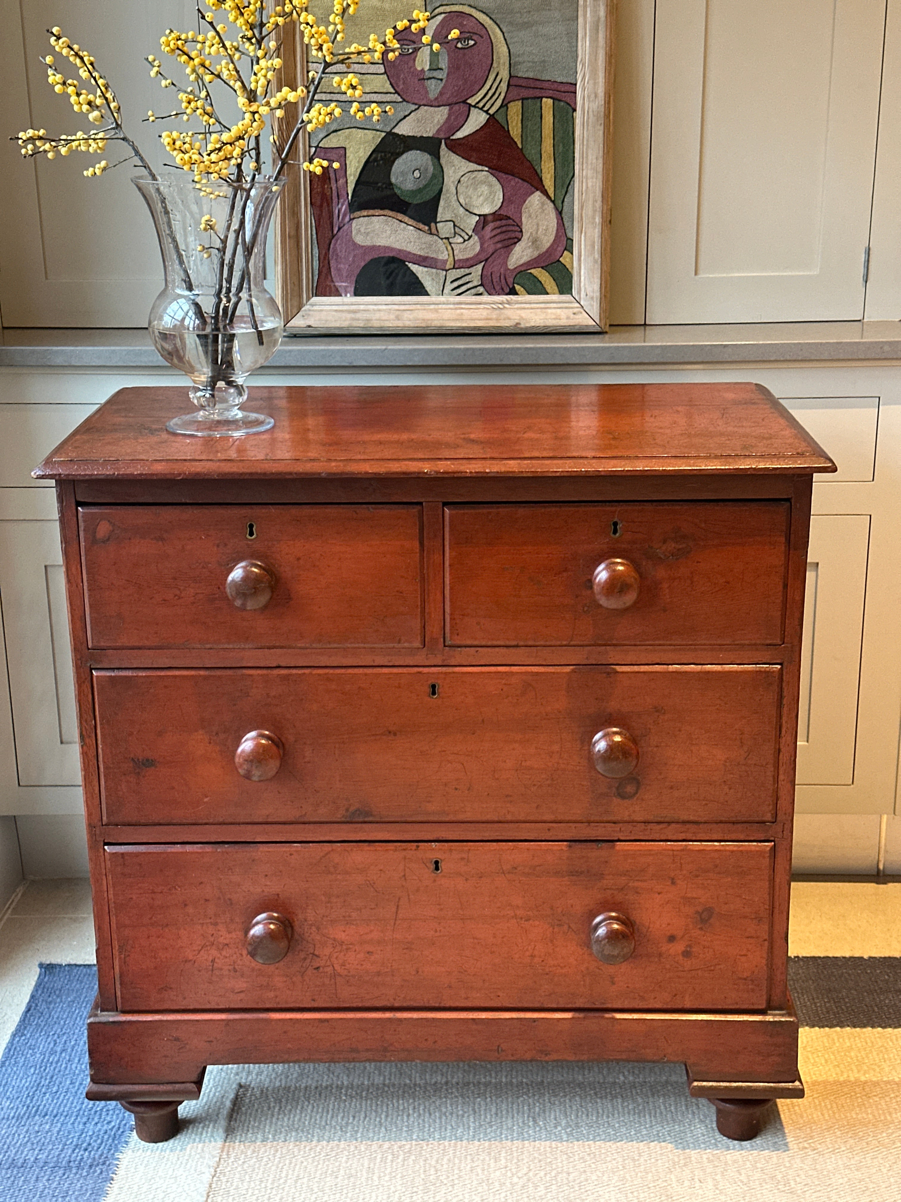 Small Faux Mahogany Chest of Drawers