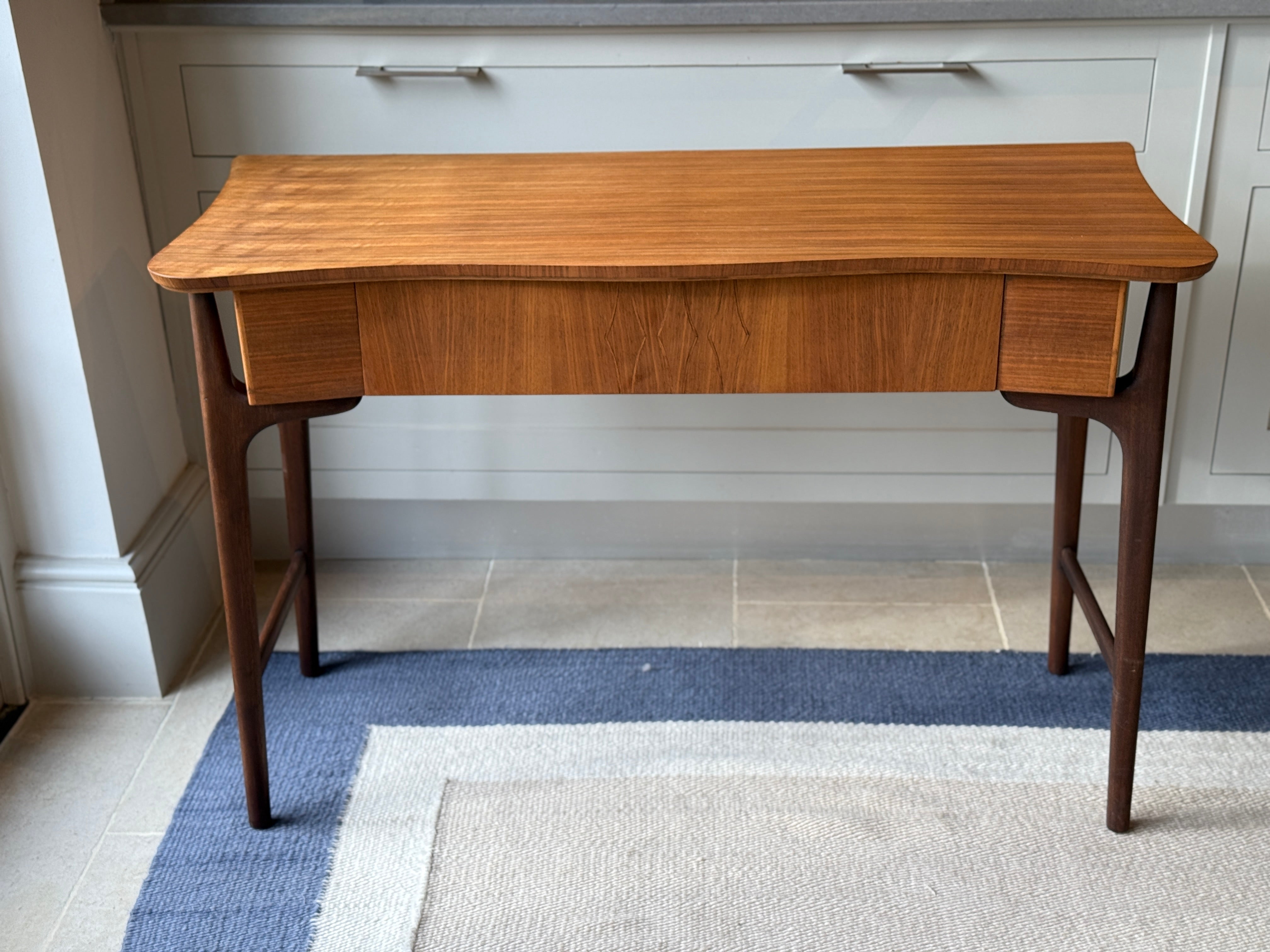 Midcentury Satinwood & Walnut desk by Everest