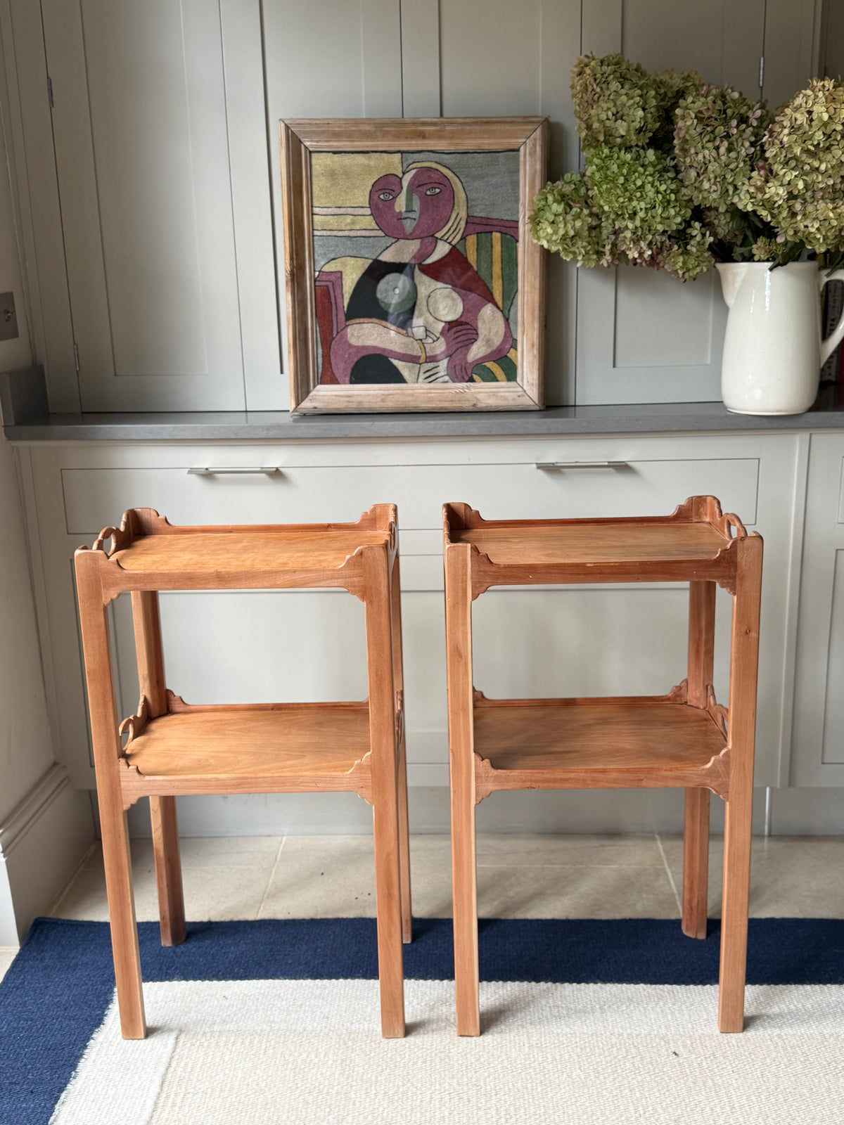 Pair of Mahogany Two-Tier Tray-Top Occasional Tables, Early 20th Century