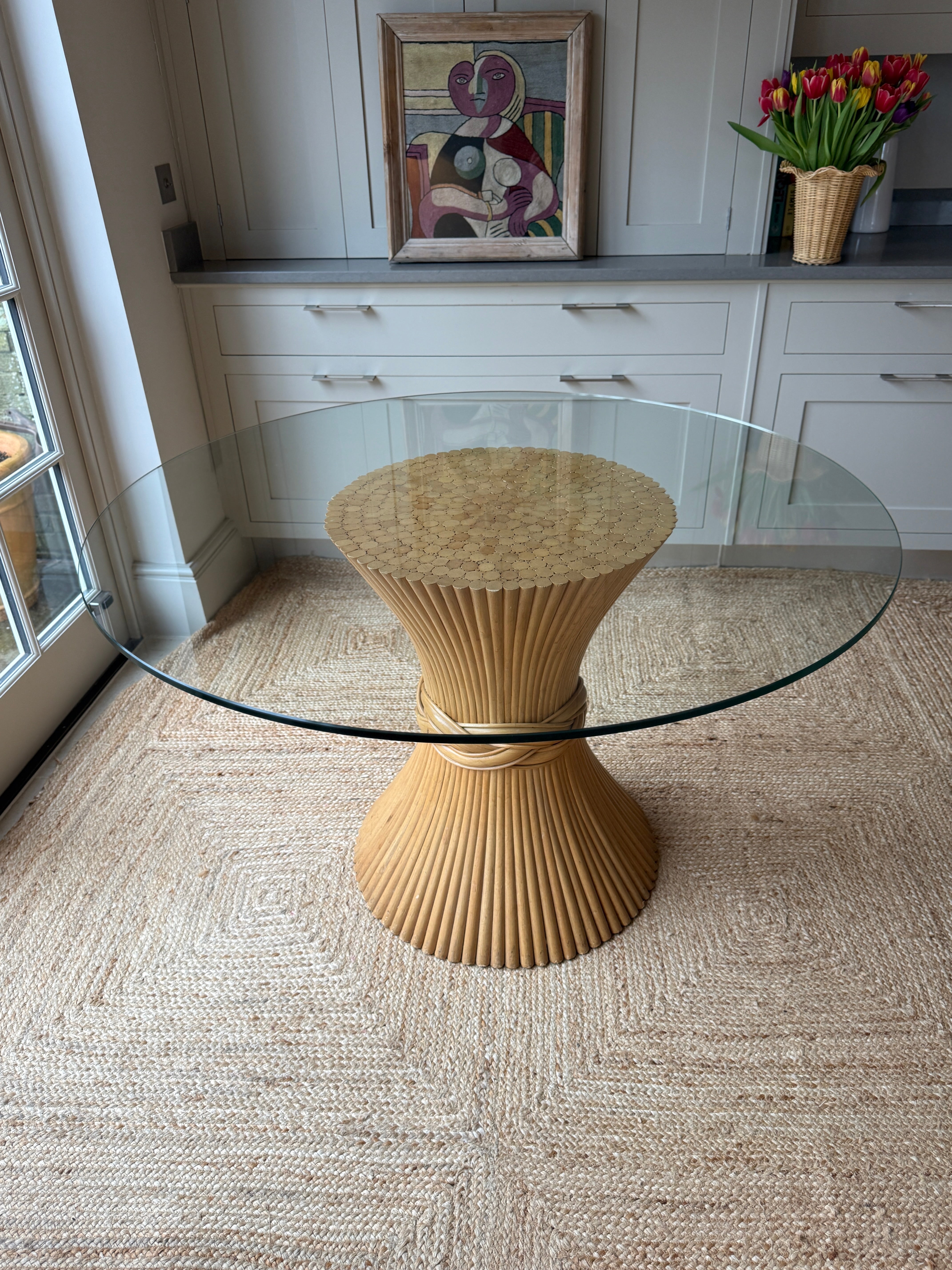 1970s McGuire Wheatsheaf Centre Table