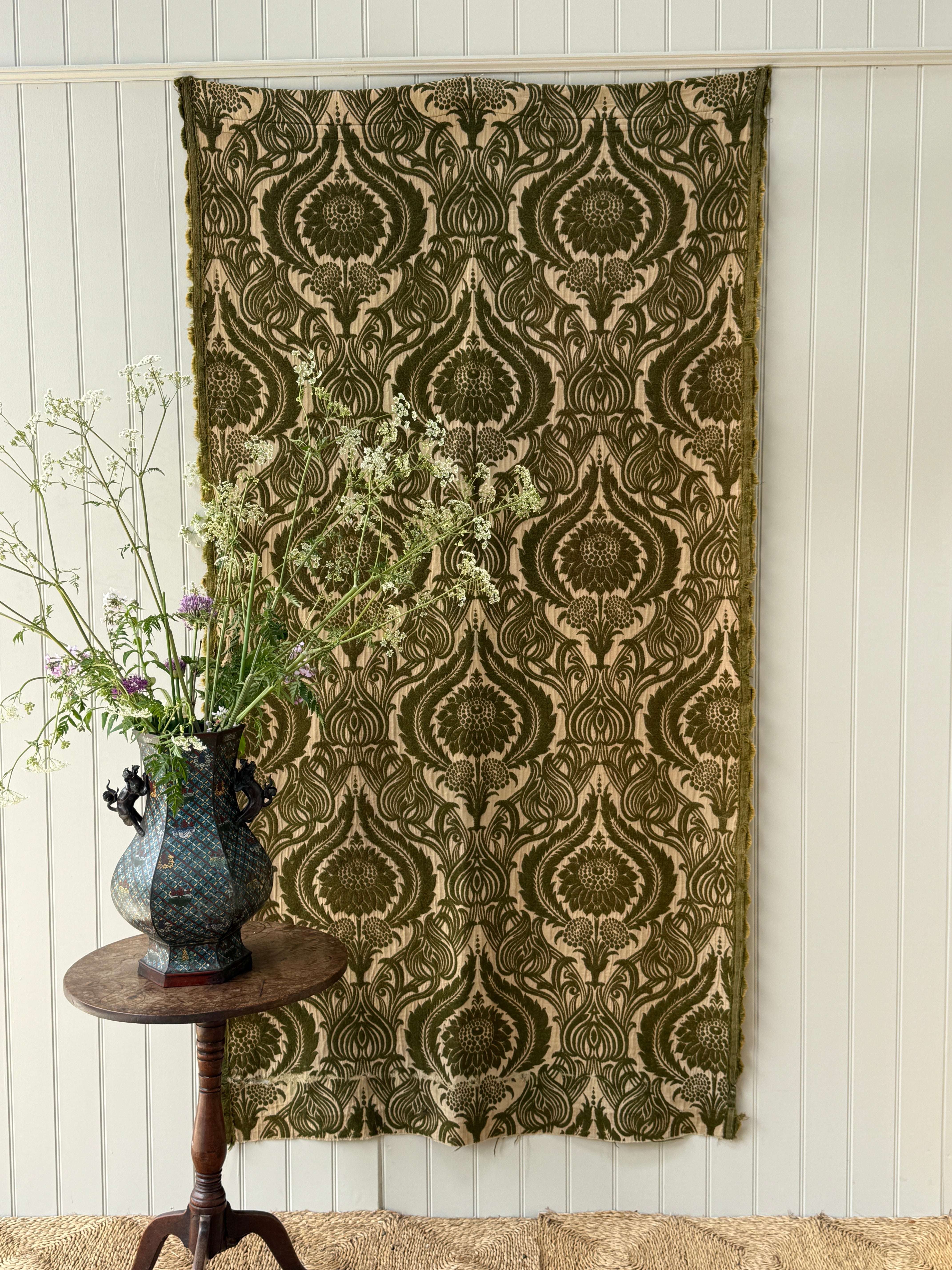 19th Century Decorative Arts and Craft Wool & Velvet Panel