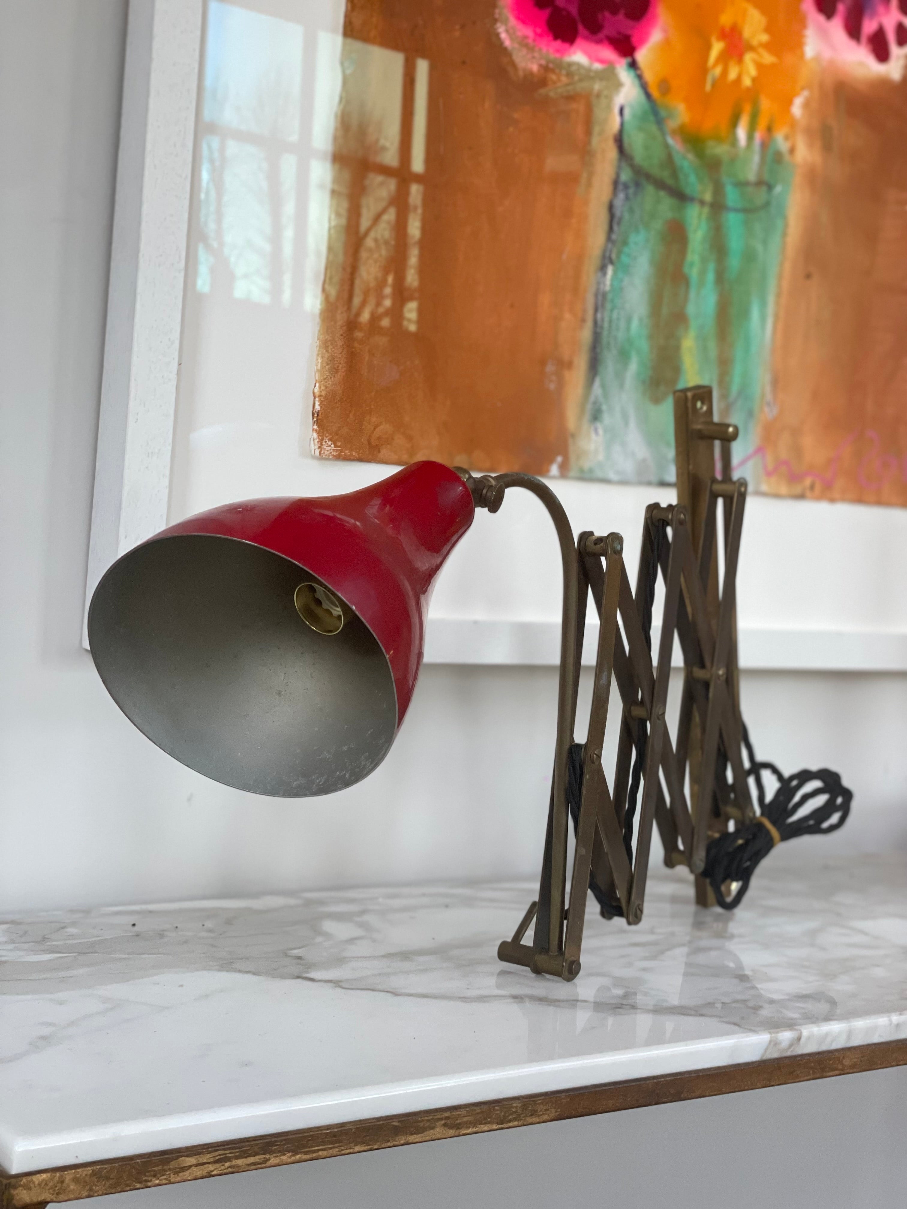 DF-Red Zigzag 50s Italian Wall Light