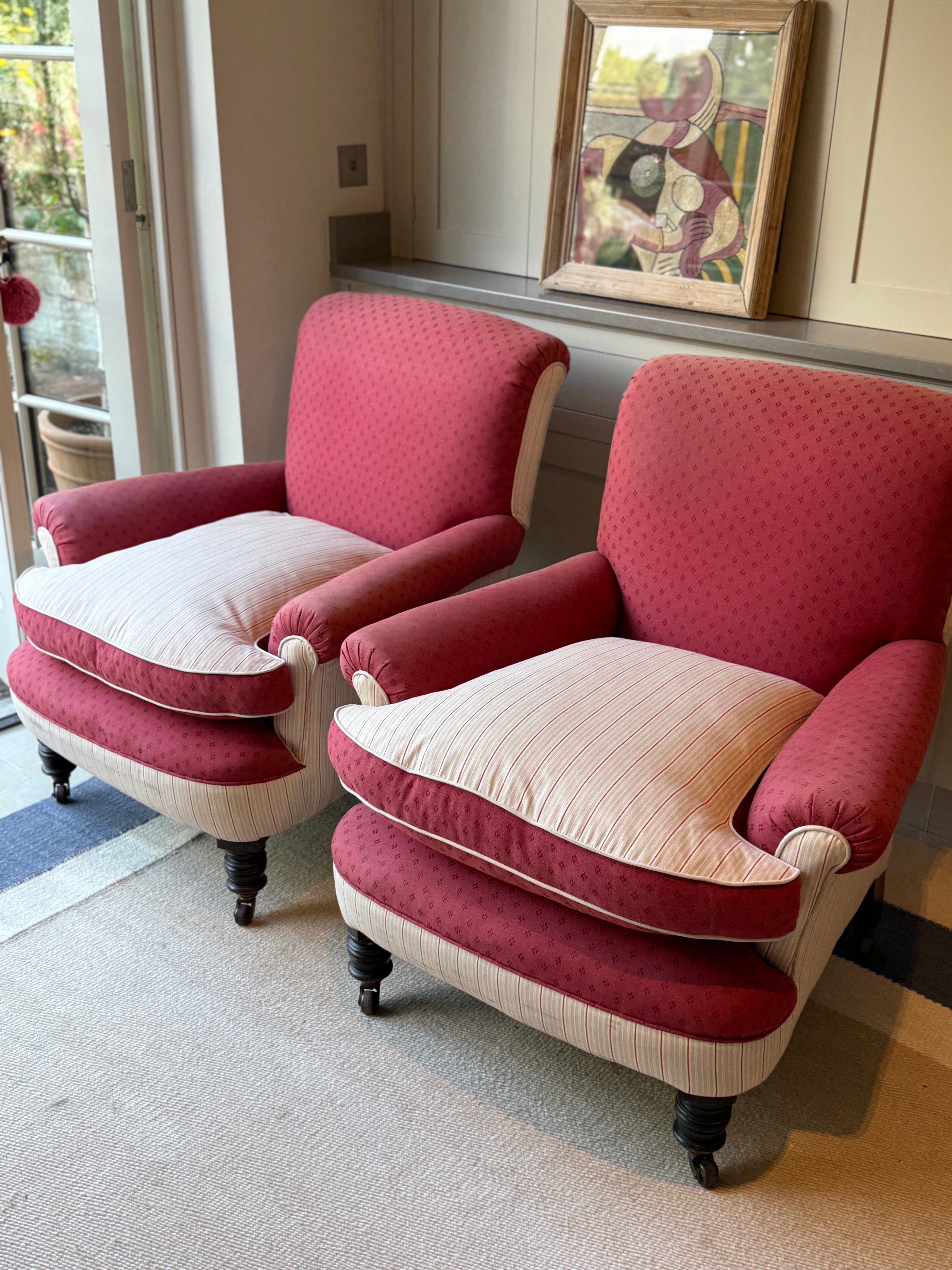 Pair of Late C19th English Country House Armchairs