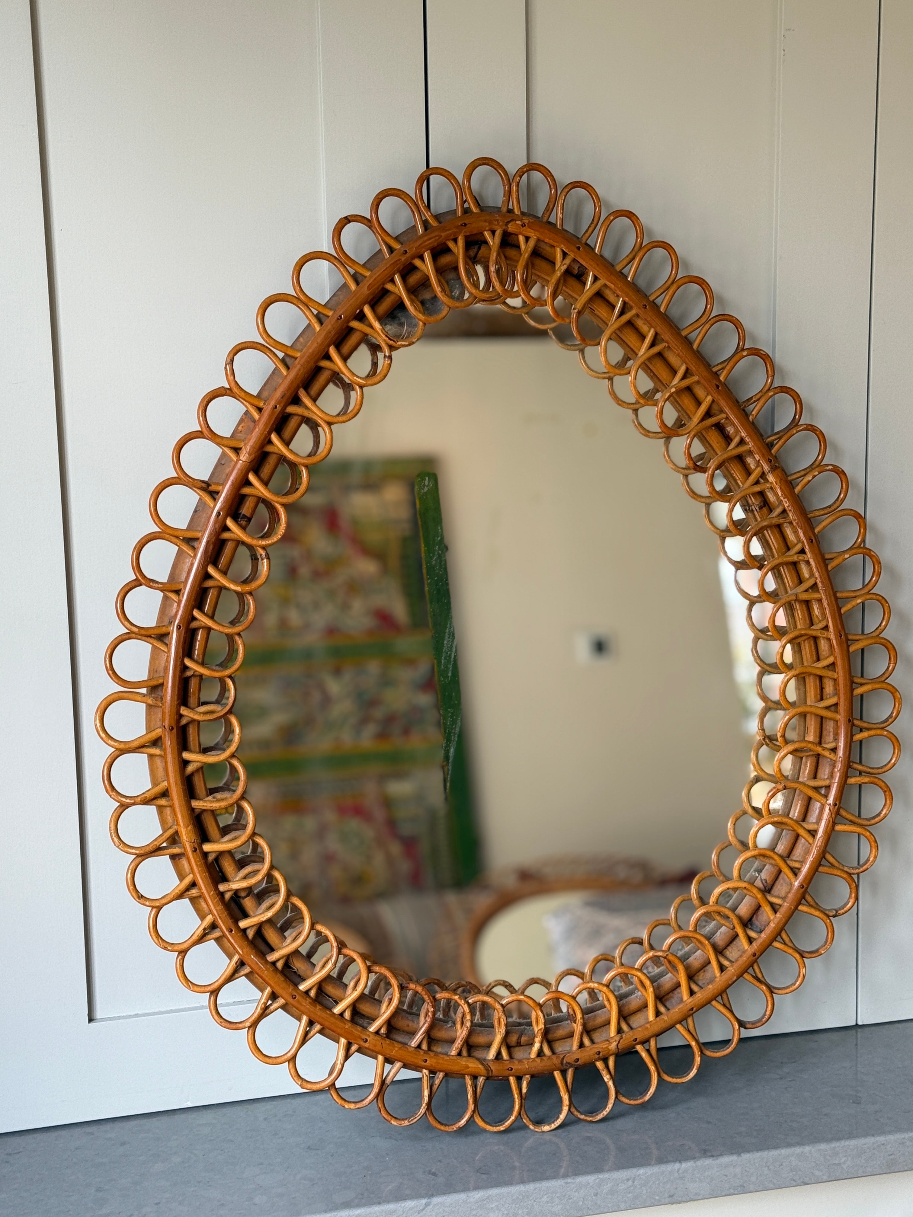 Teardrop Albini Rattan Mirror