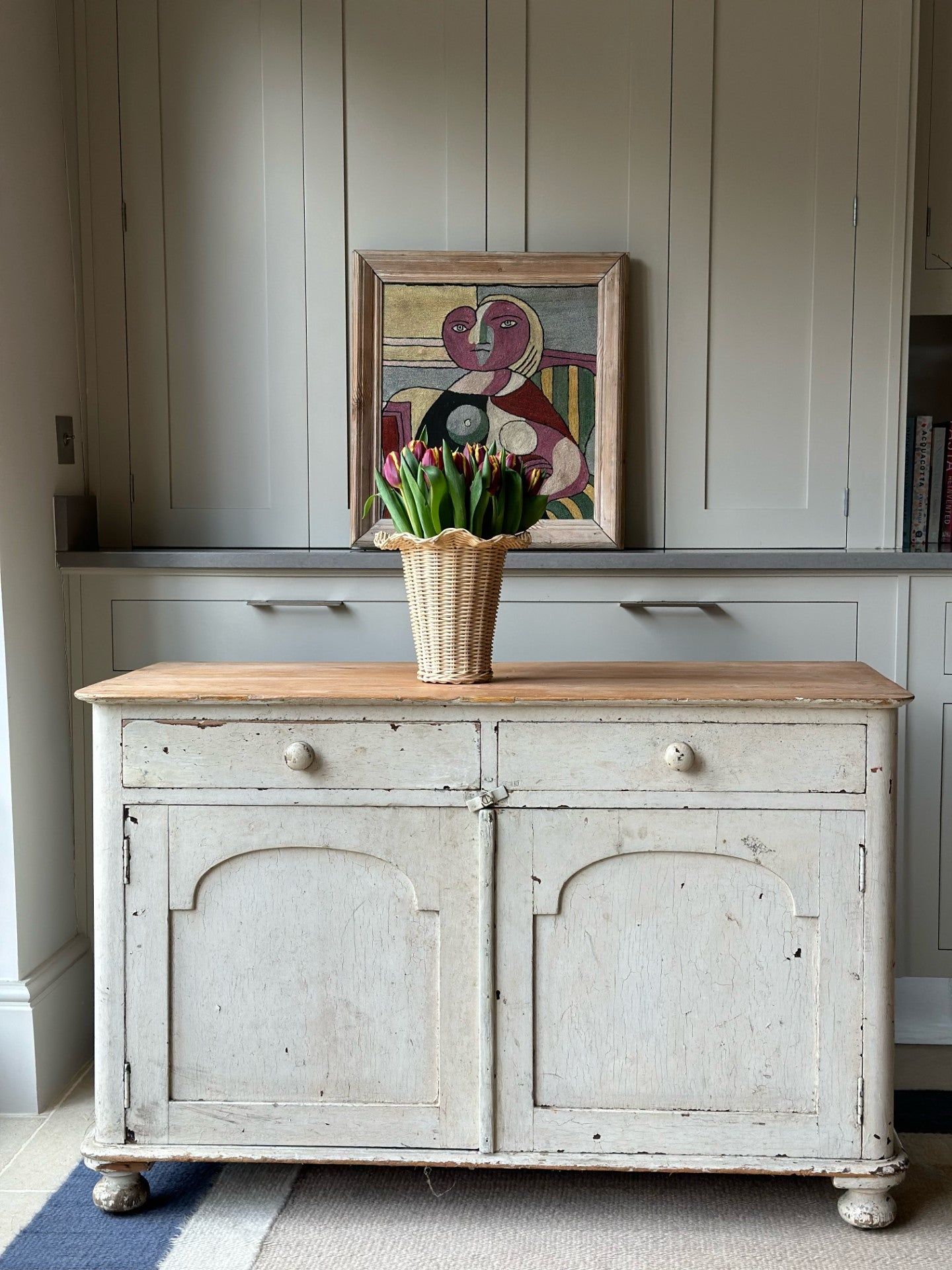English Pine Painted Cabinet