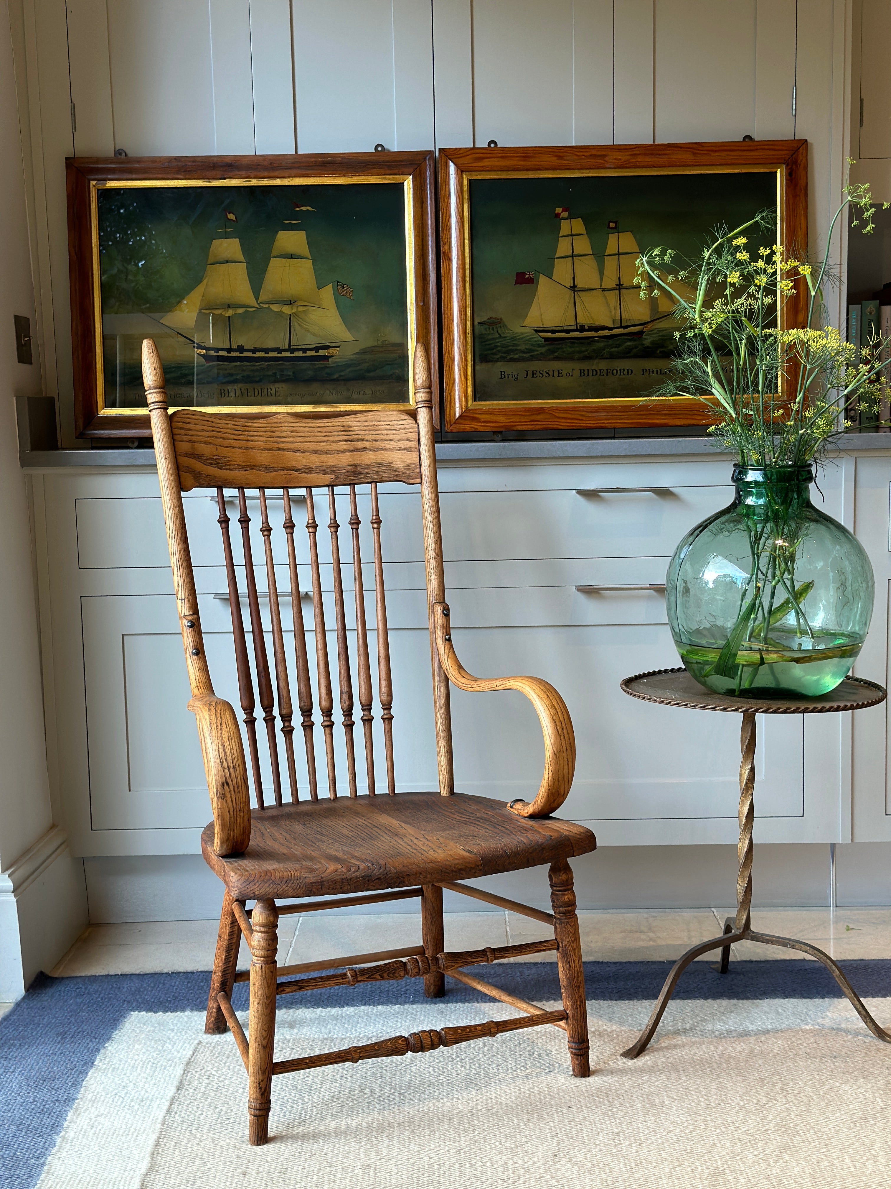 Charming Oak Bentwood Spindle Chair
