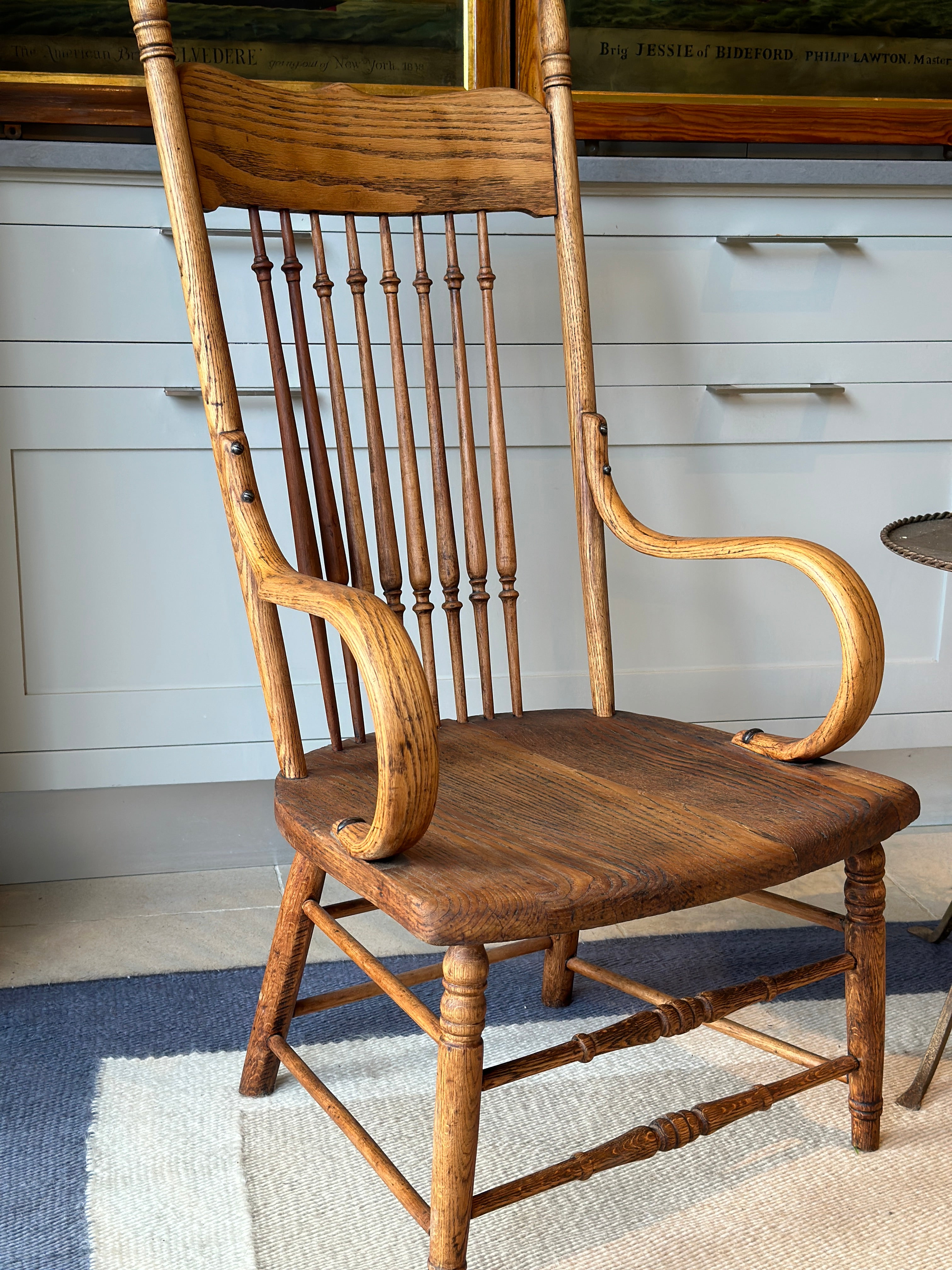 Charming Oak Bentwood Spindle Chair