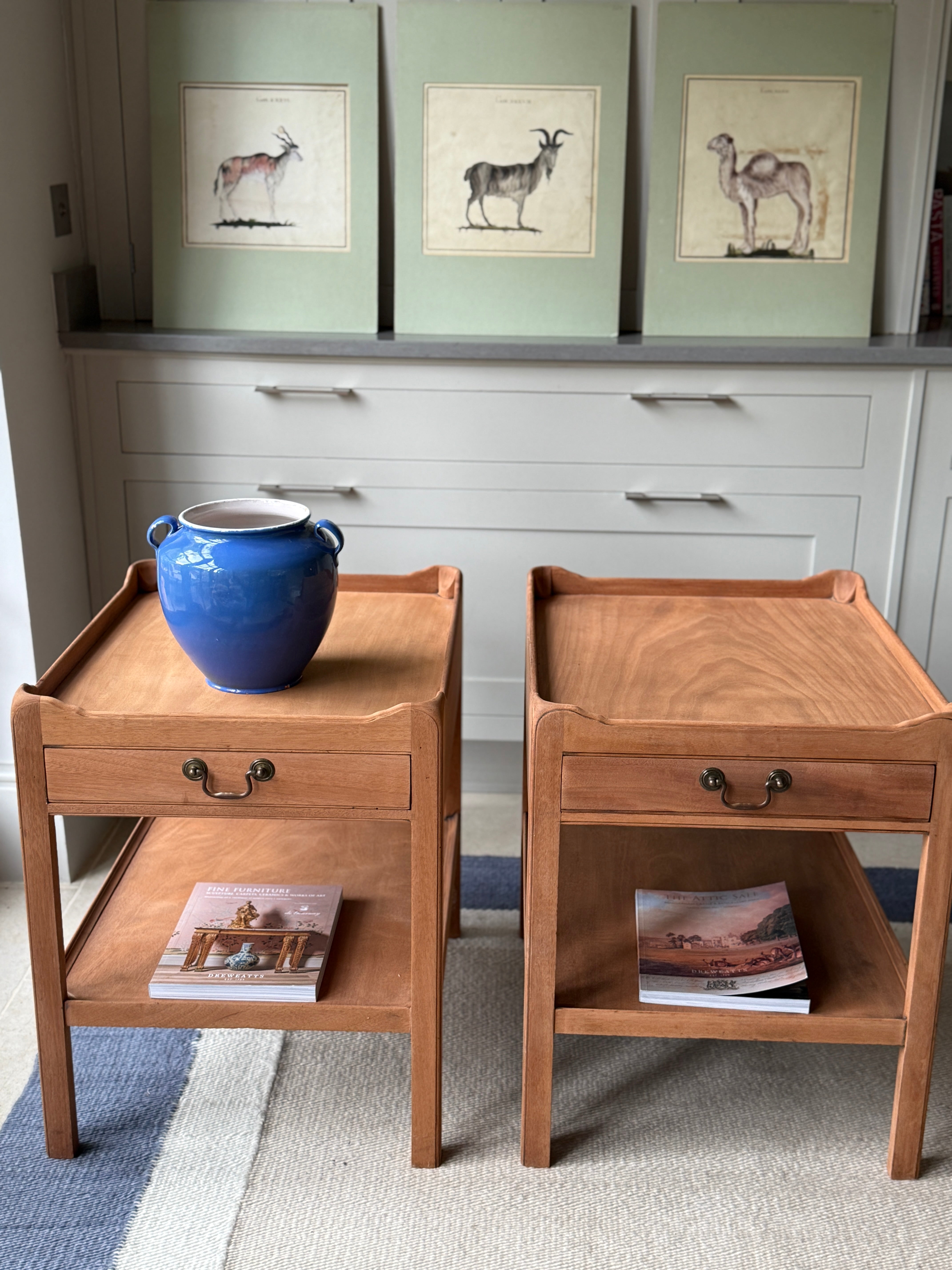 A Pair of Solid Mahogany Bedside Table