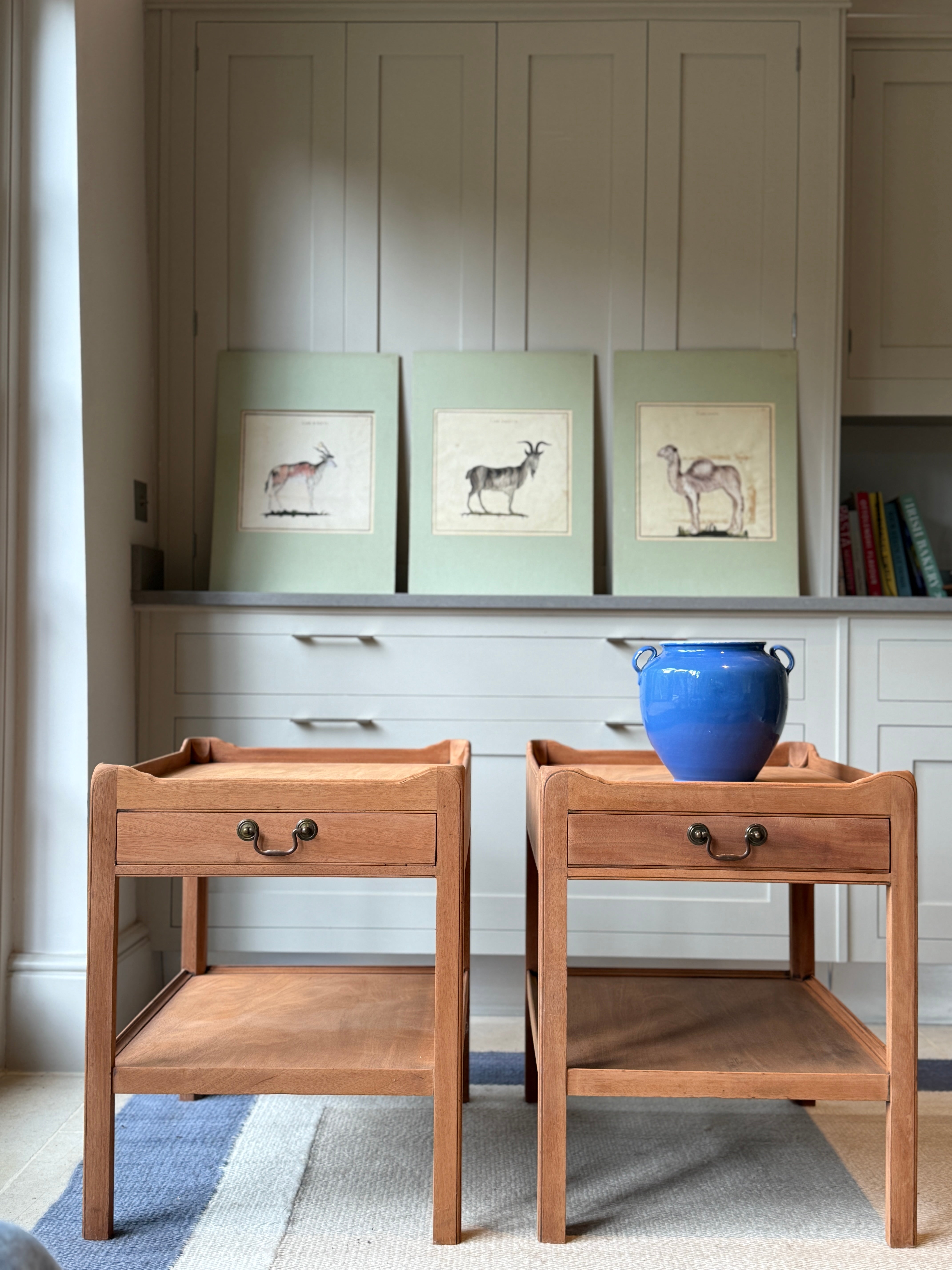 A Pair of Solid Mahogany Bedside Table