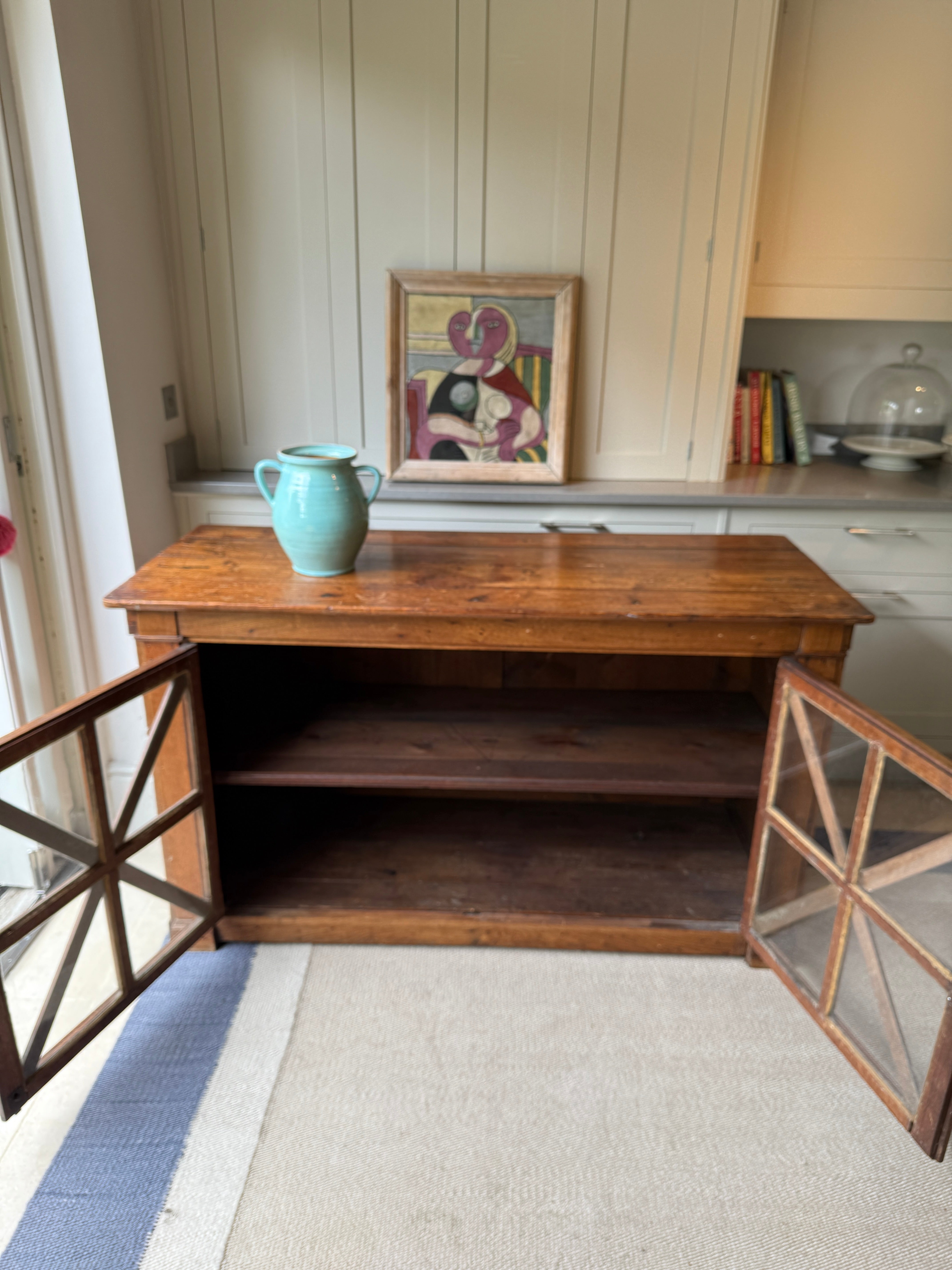 French Glazed Pine Cabinet