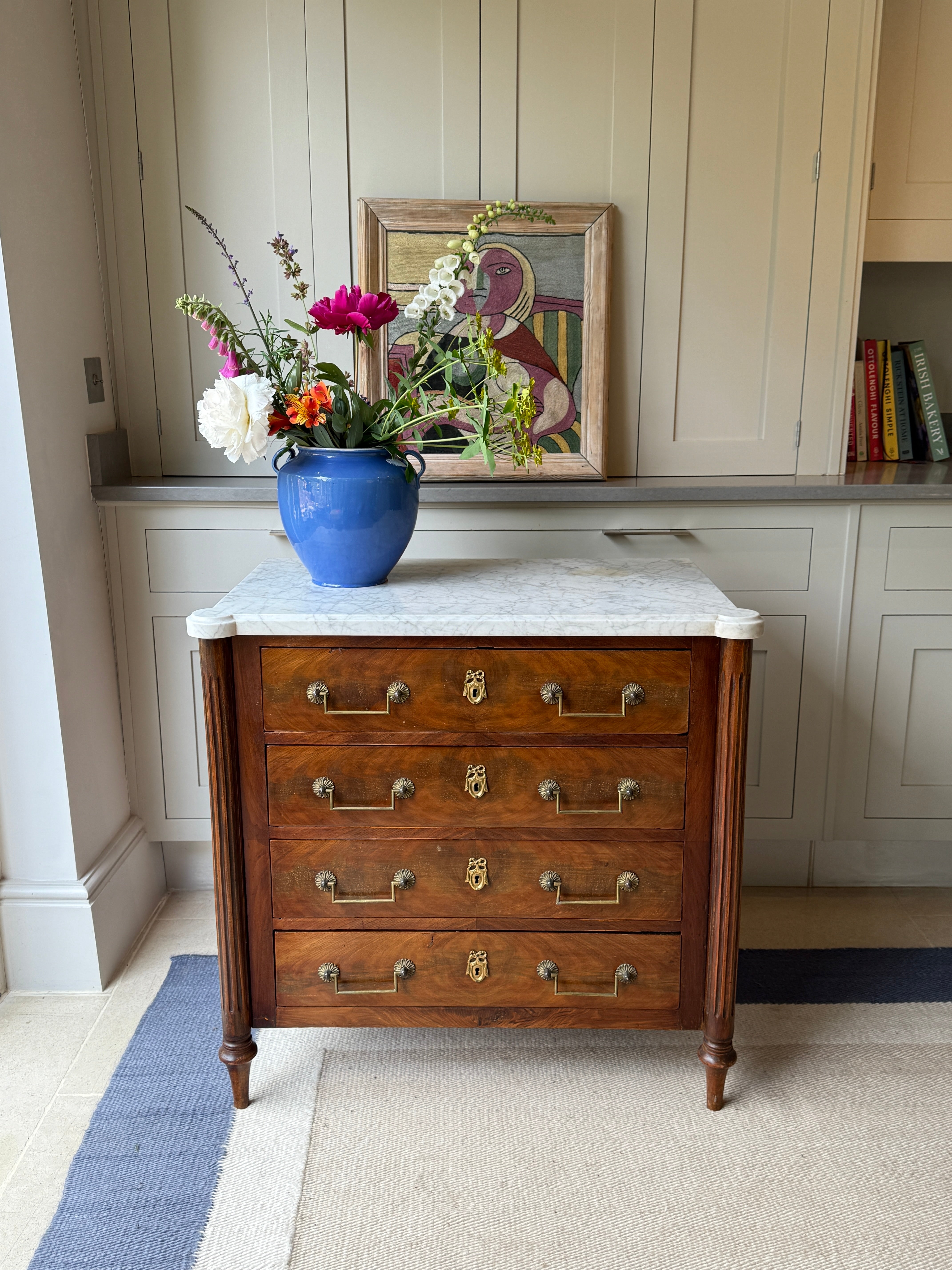 Small 19th Century French Commode with white marble top