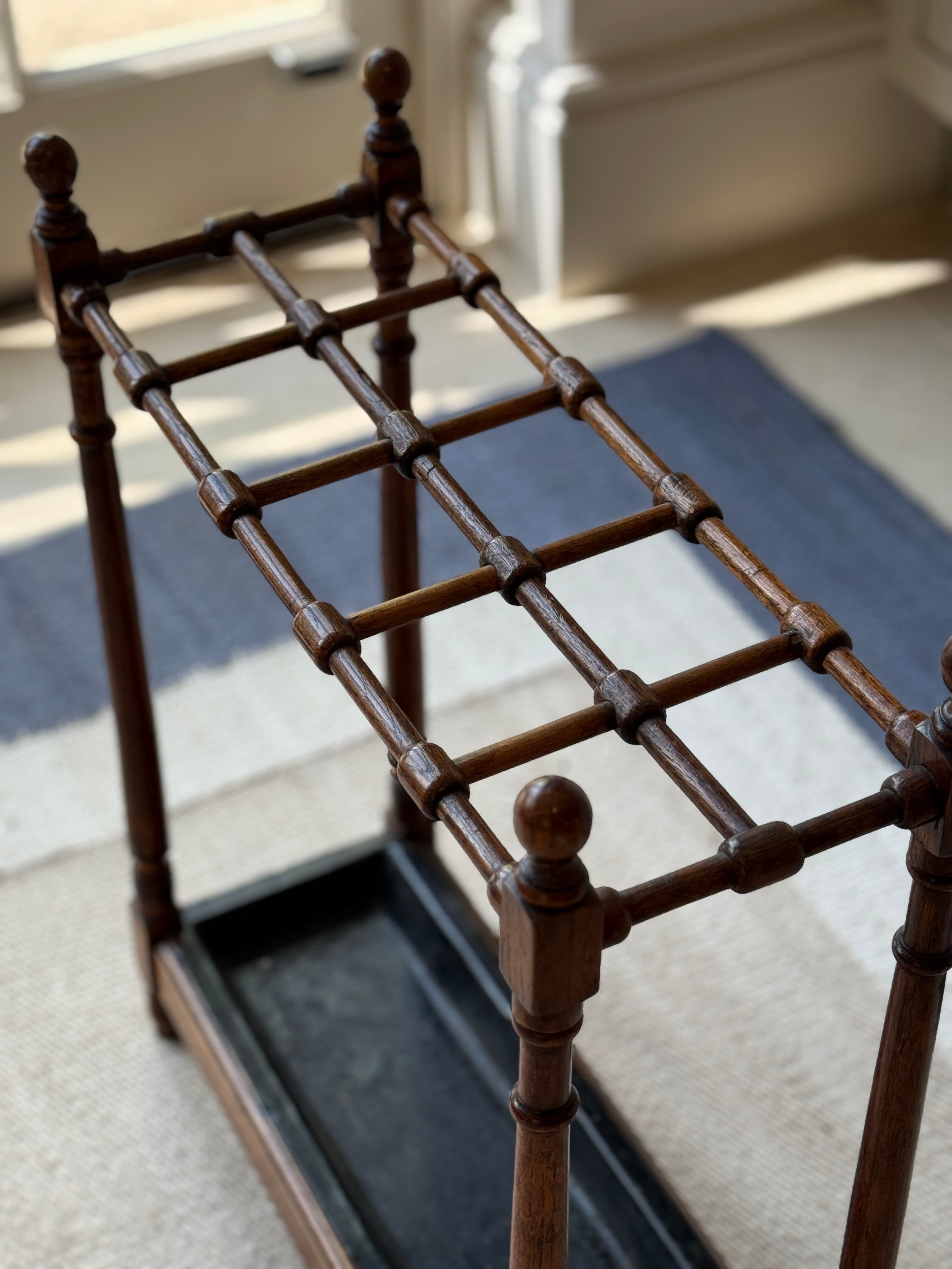 Arts and Crafts Oak Stick Stand