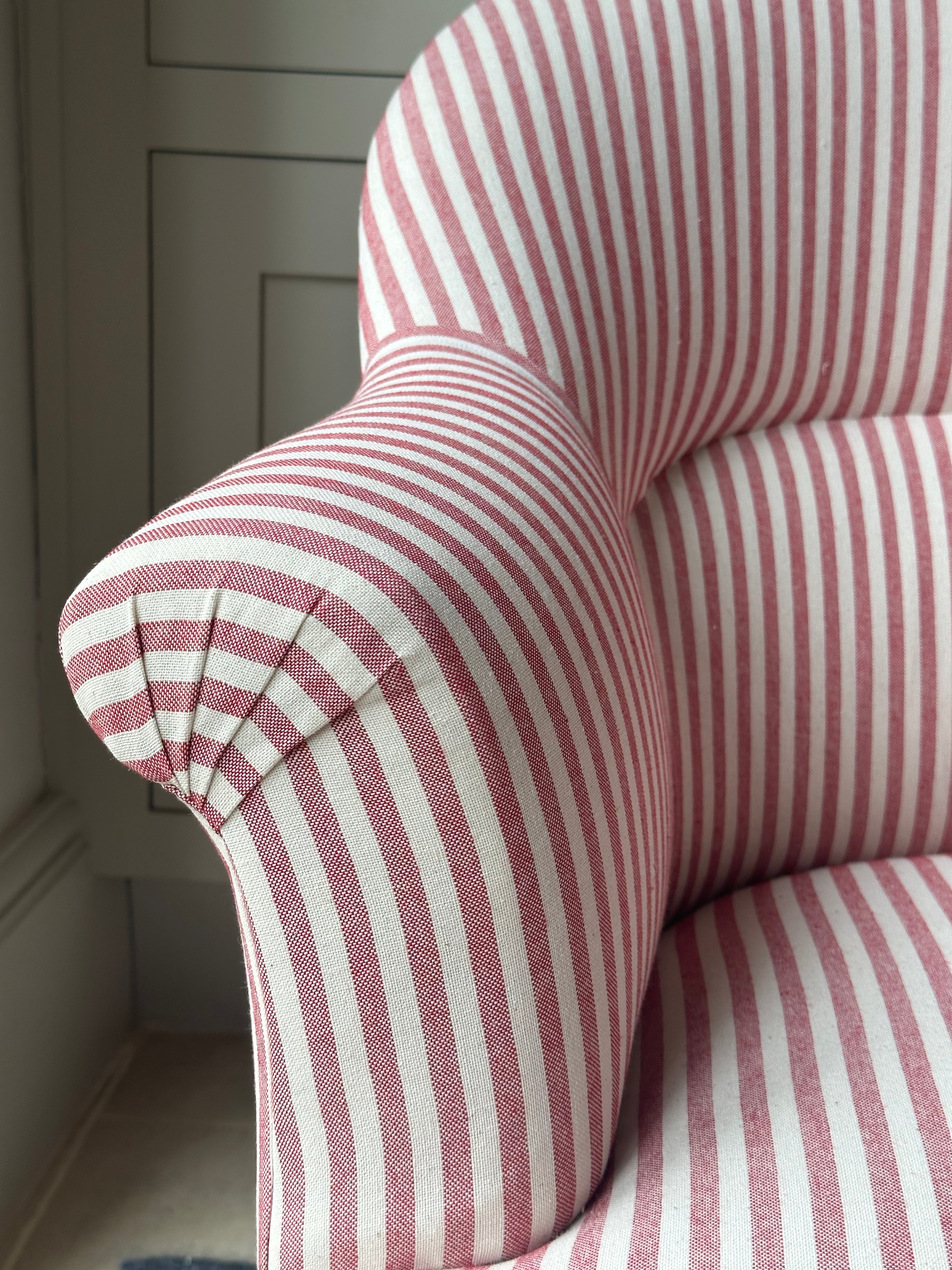 Crapaud Tub Chair in Red Ticking