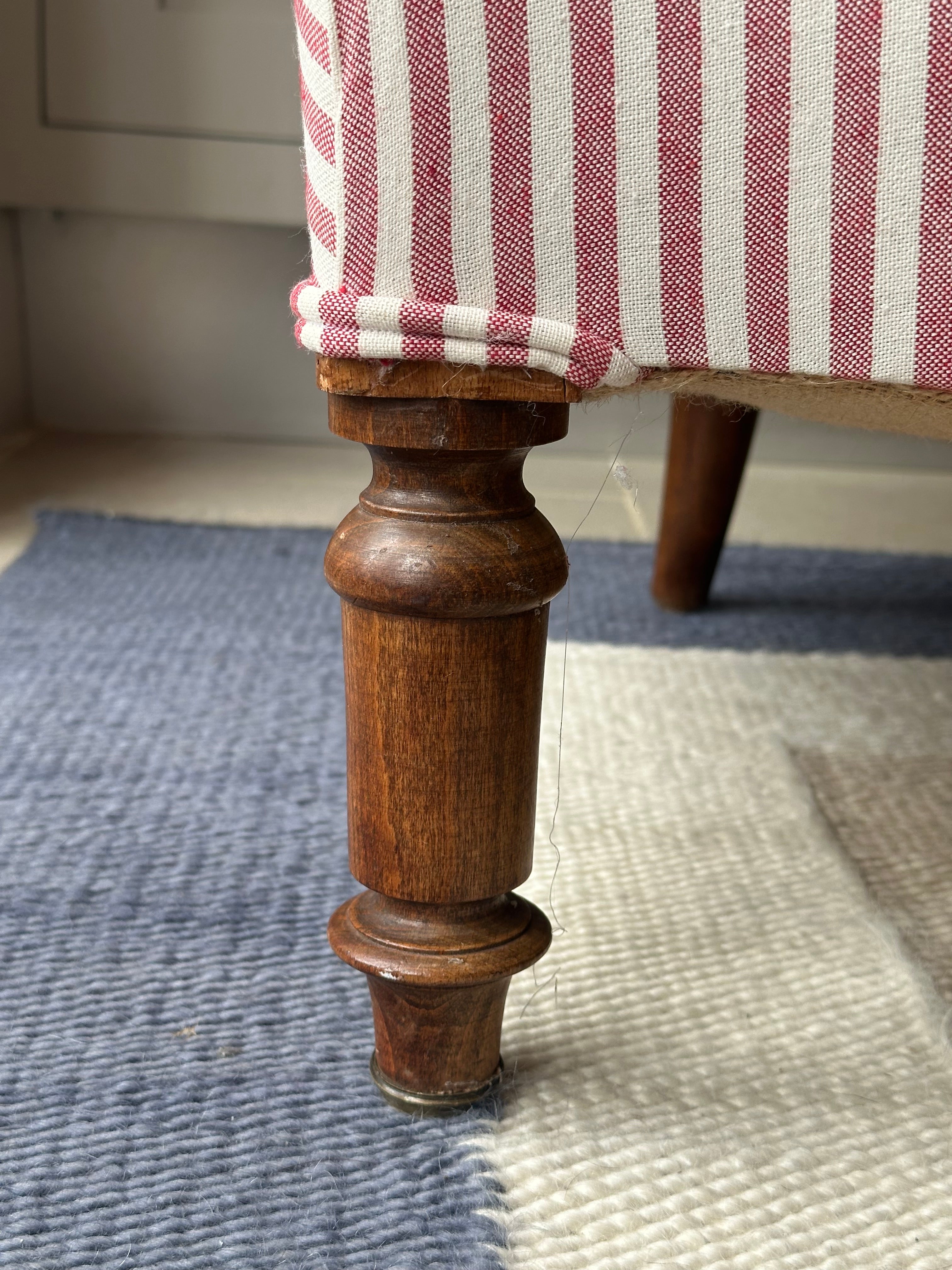 Crapaud Tub Chair in Red Ticking