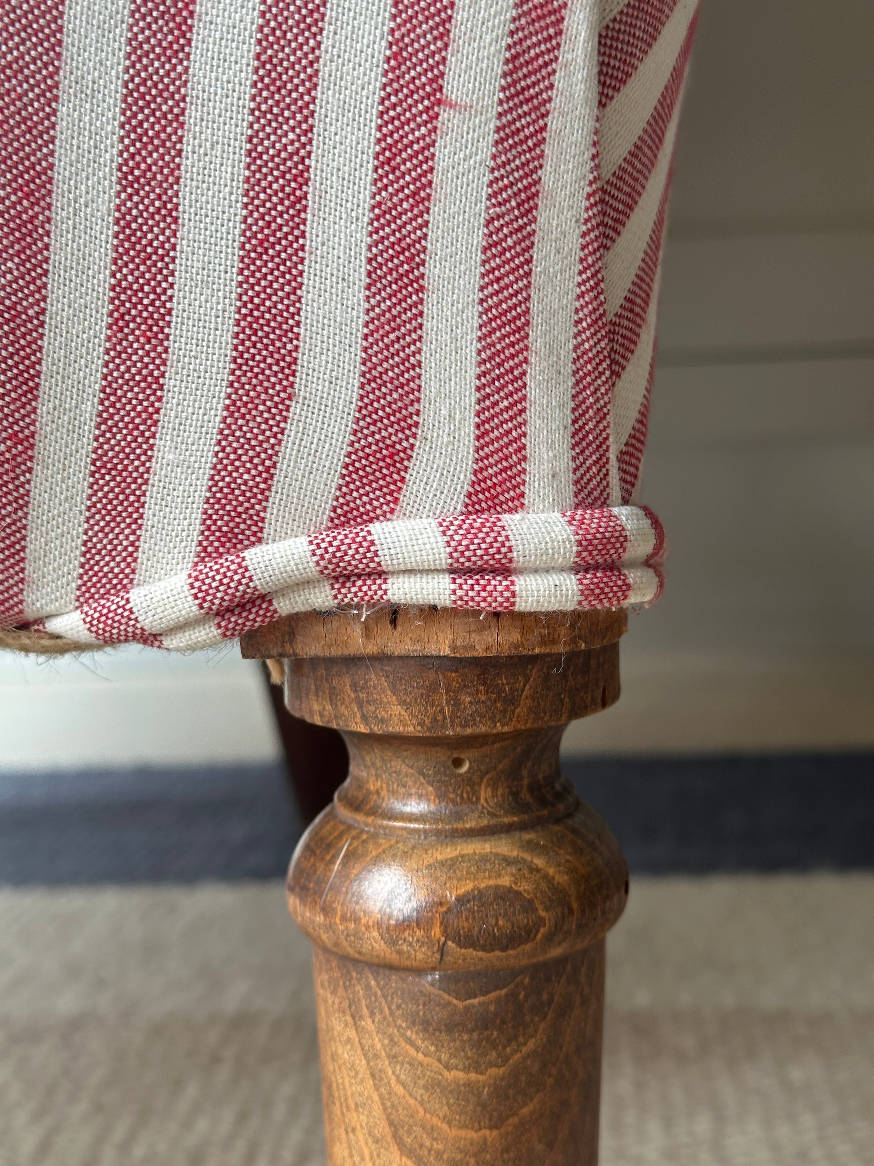 Crapaud Tub Chair in Red Ticking