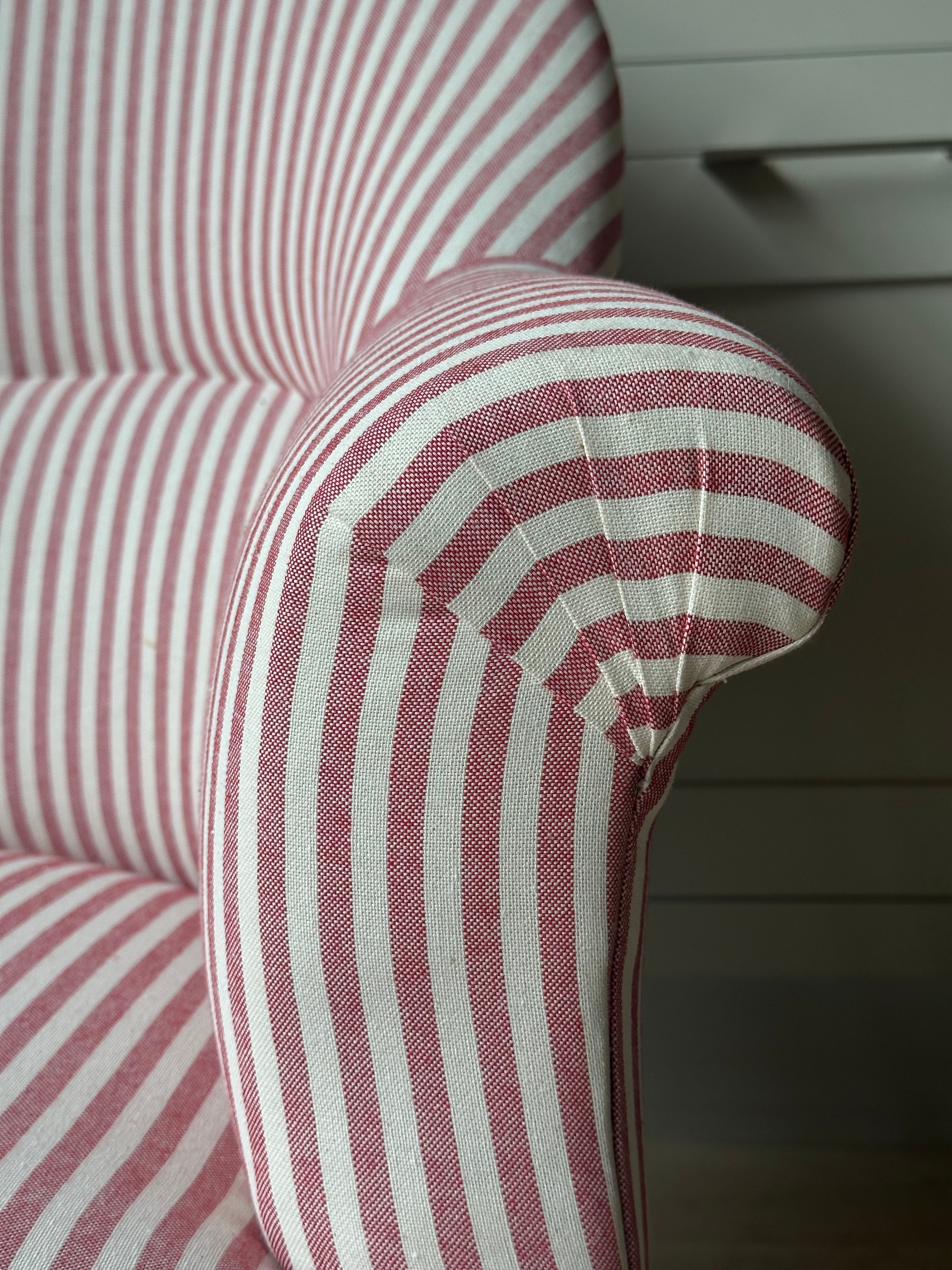 Crapaud Tub Chair in Red Ticking
