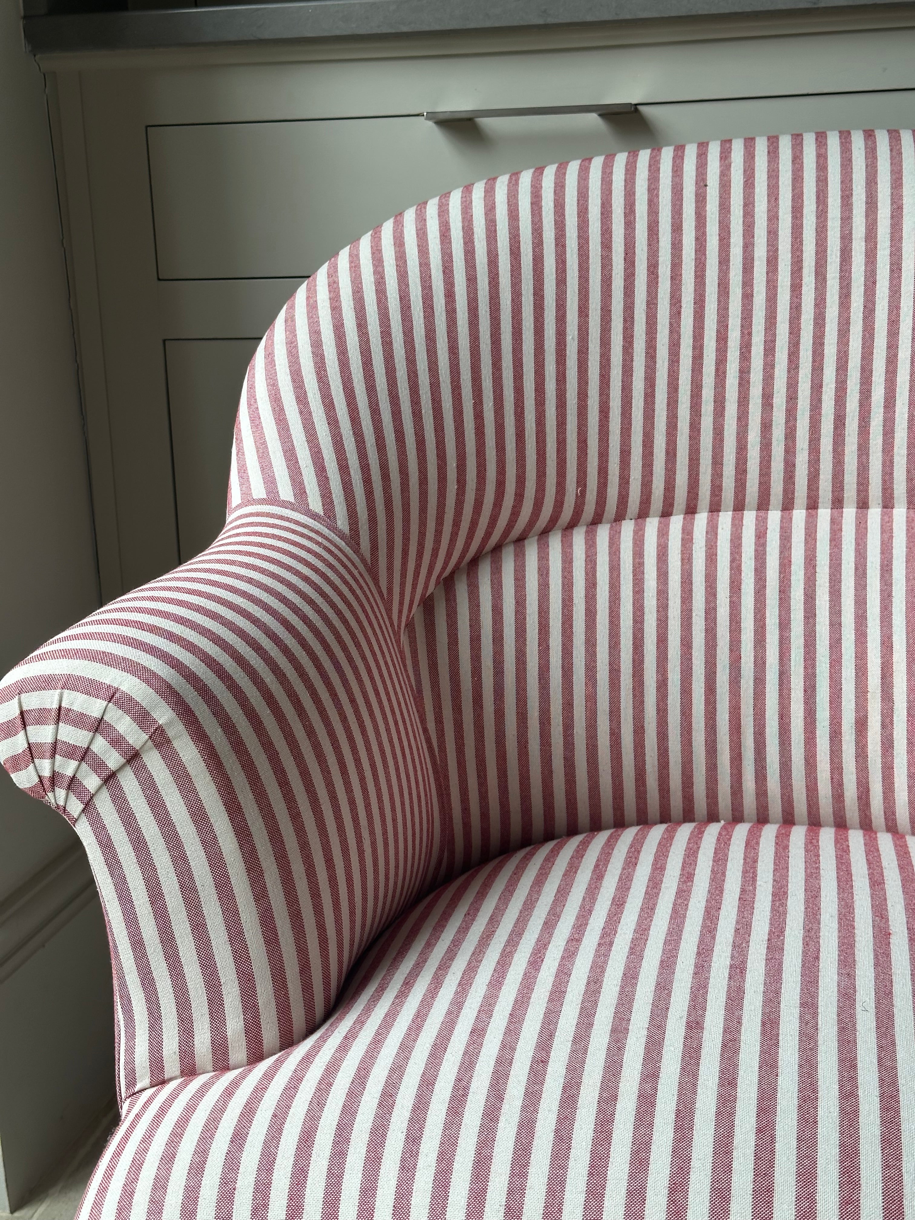 Crapaud Tub Chair in Red Ticking