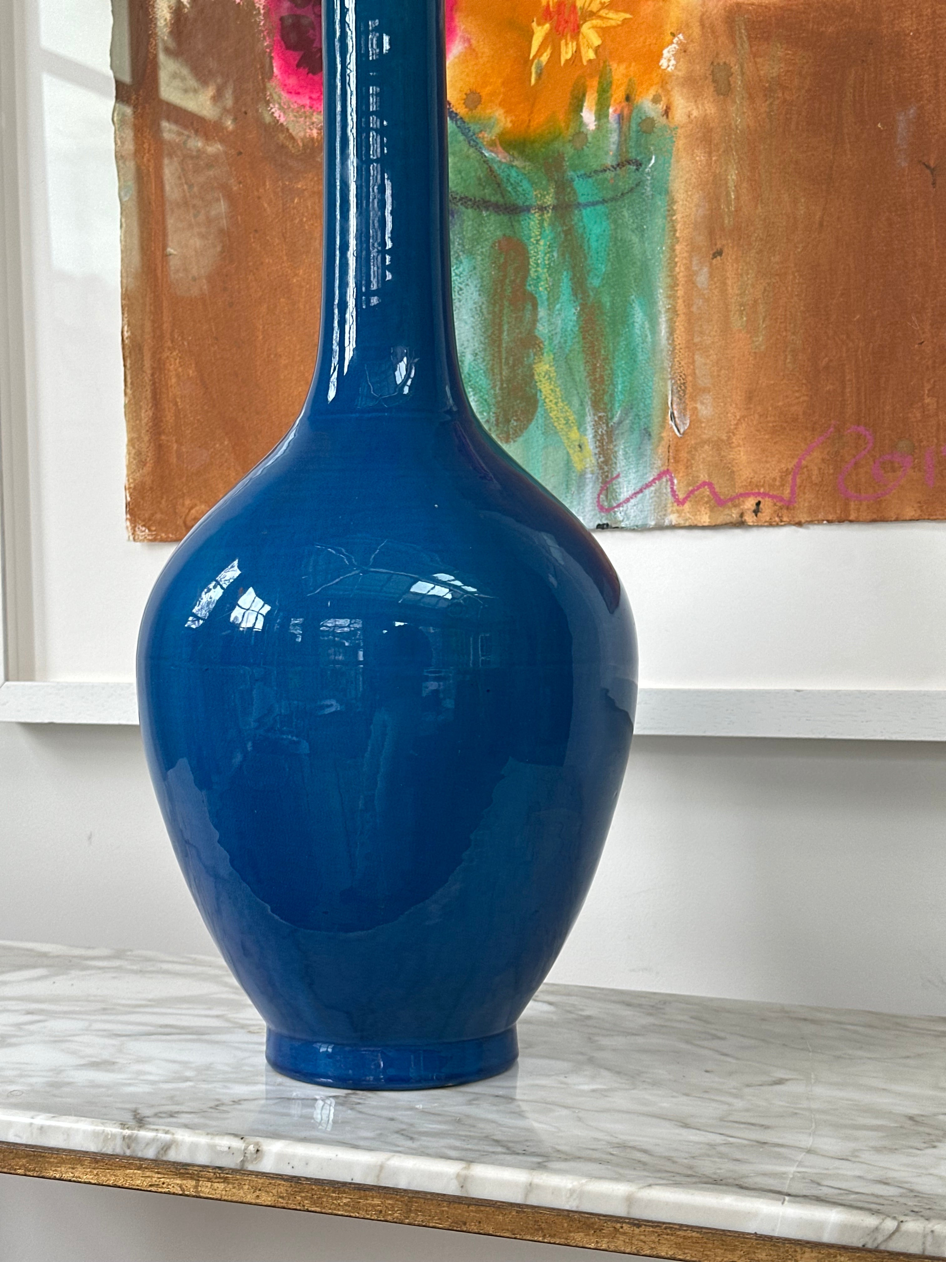 Large Turquoise Japanese Amari Bottleneck Vase