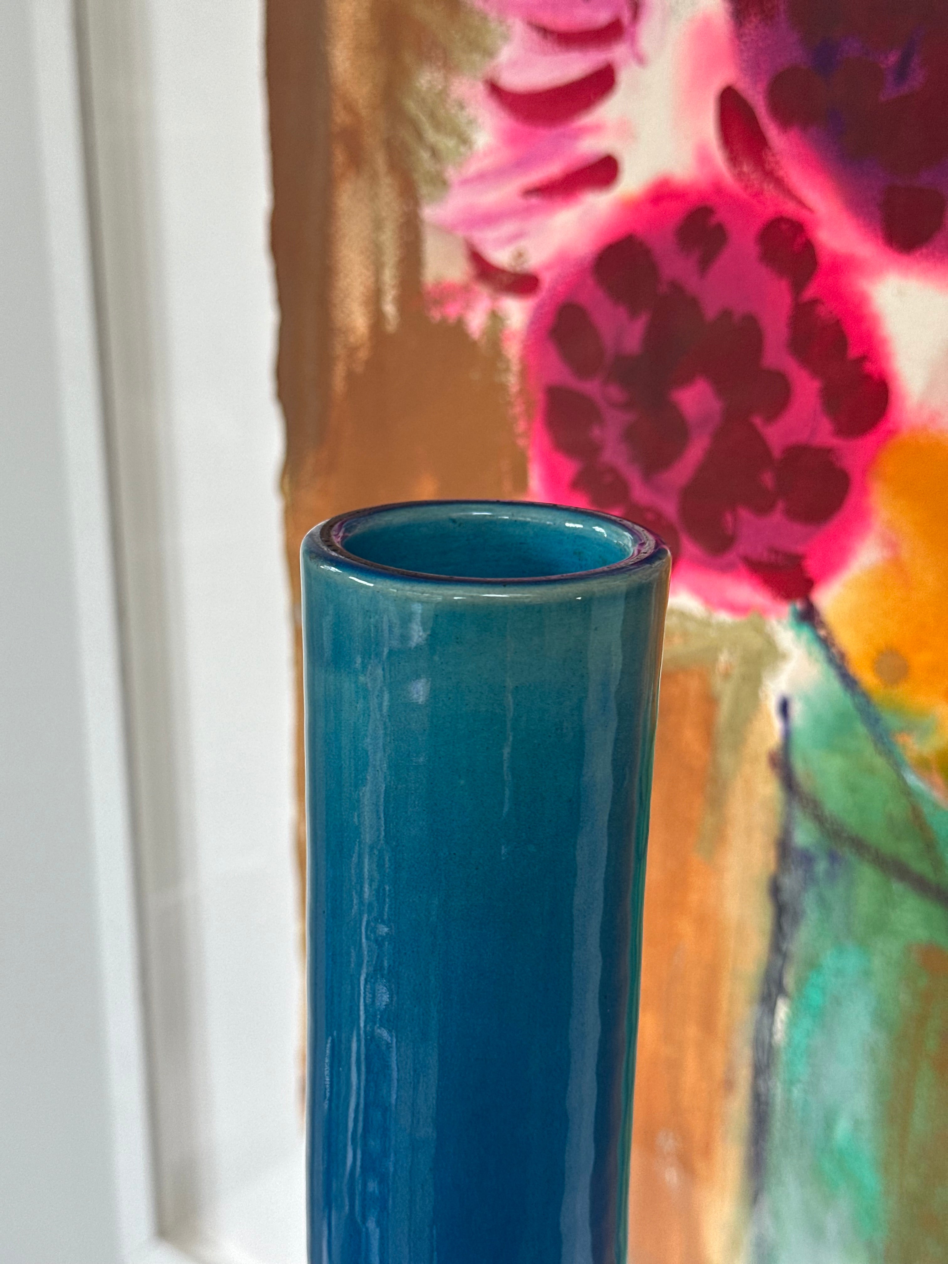 Large Turquoise Japanese Amari Bottleneck Vase