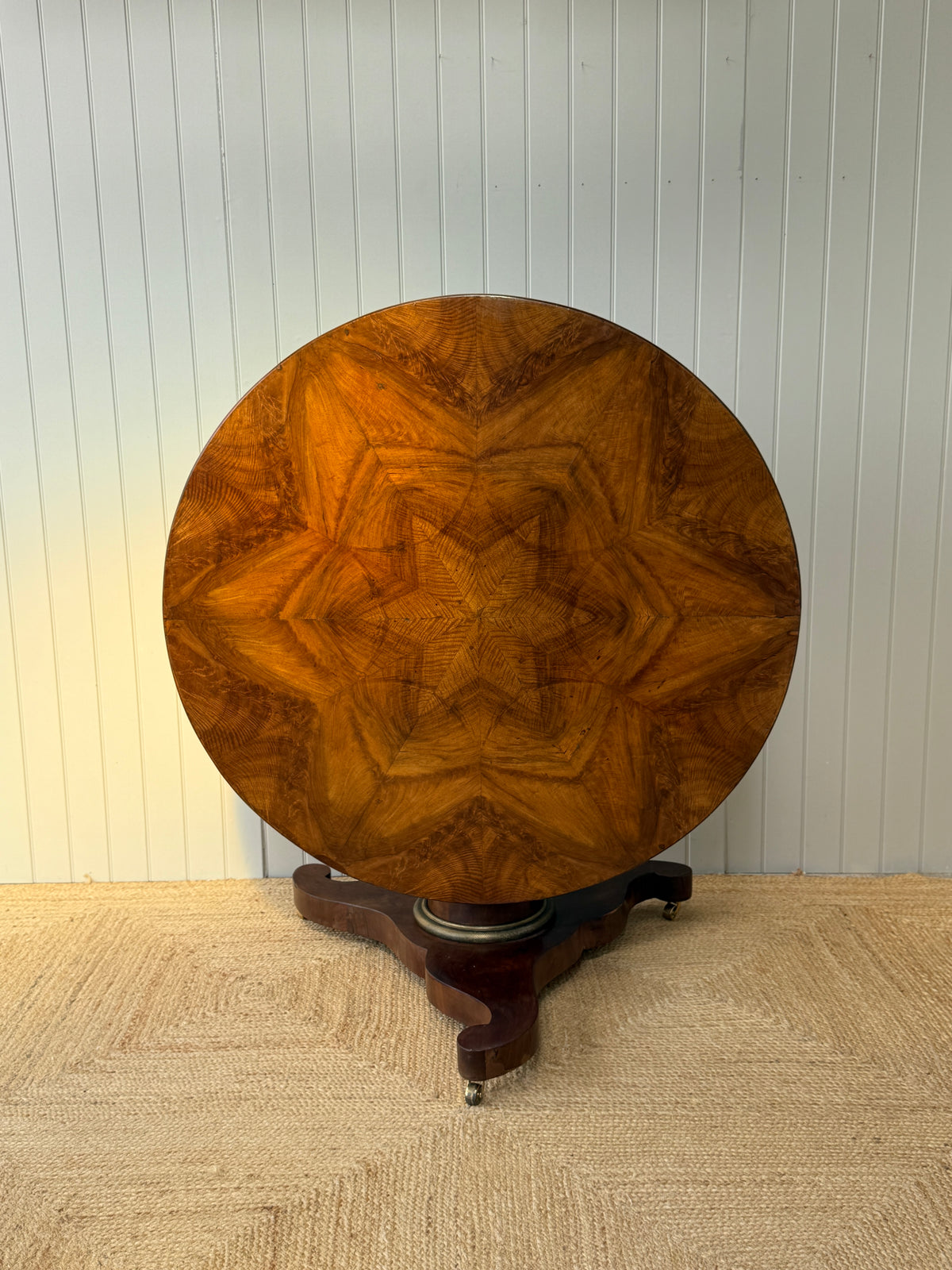 19th Century Walnut Book Matched Centre Table