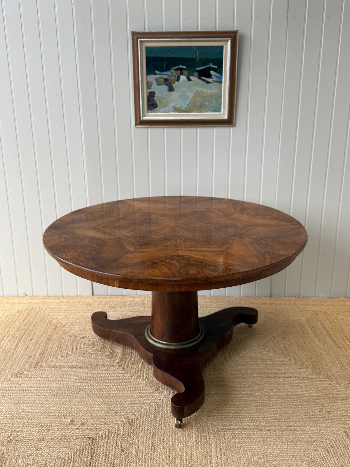 19th Century Walnut Book Matched Centre Table