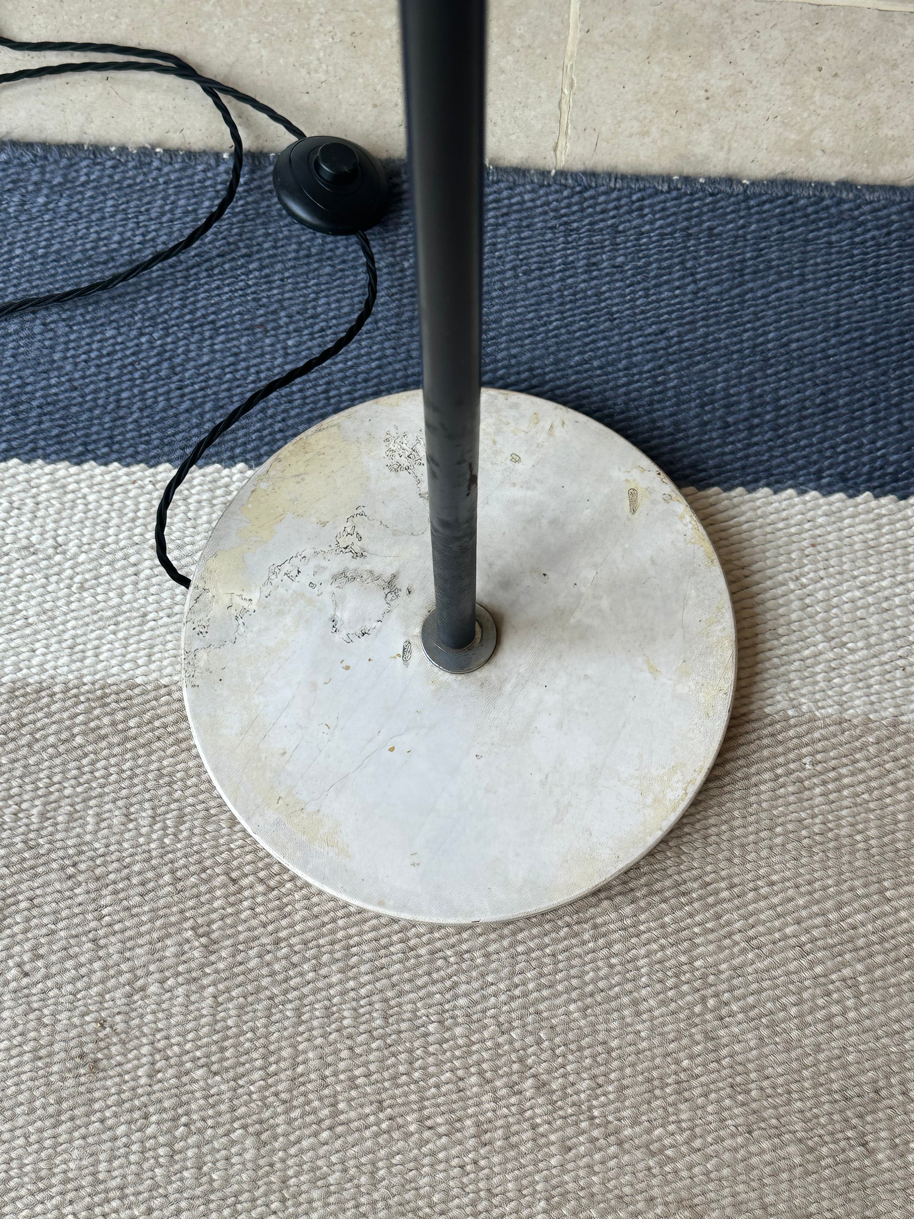 Black Italian 50s Floor lamp with marble base