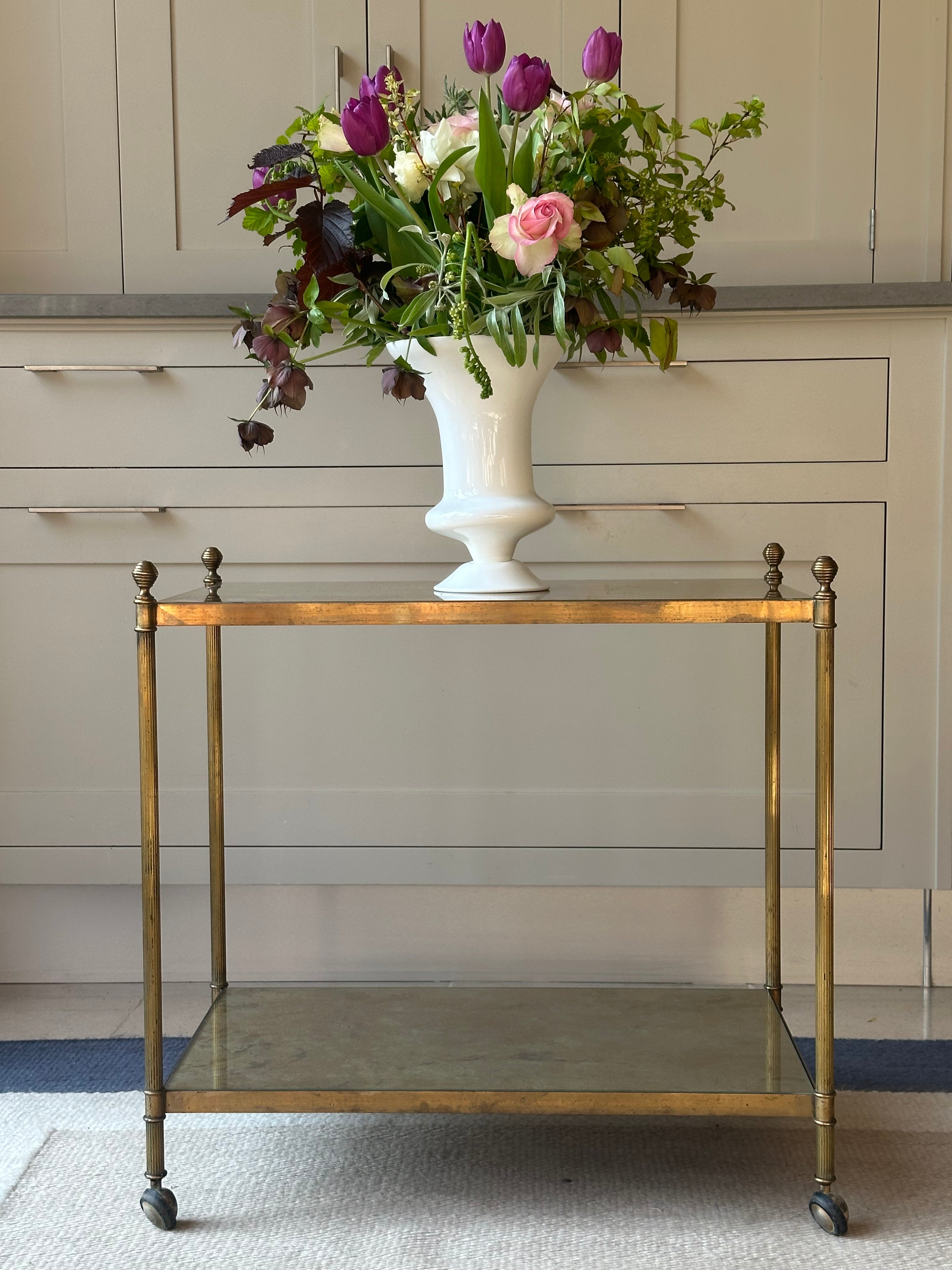 Maison Jansen Églomisé Brass End Table