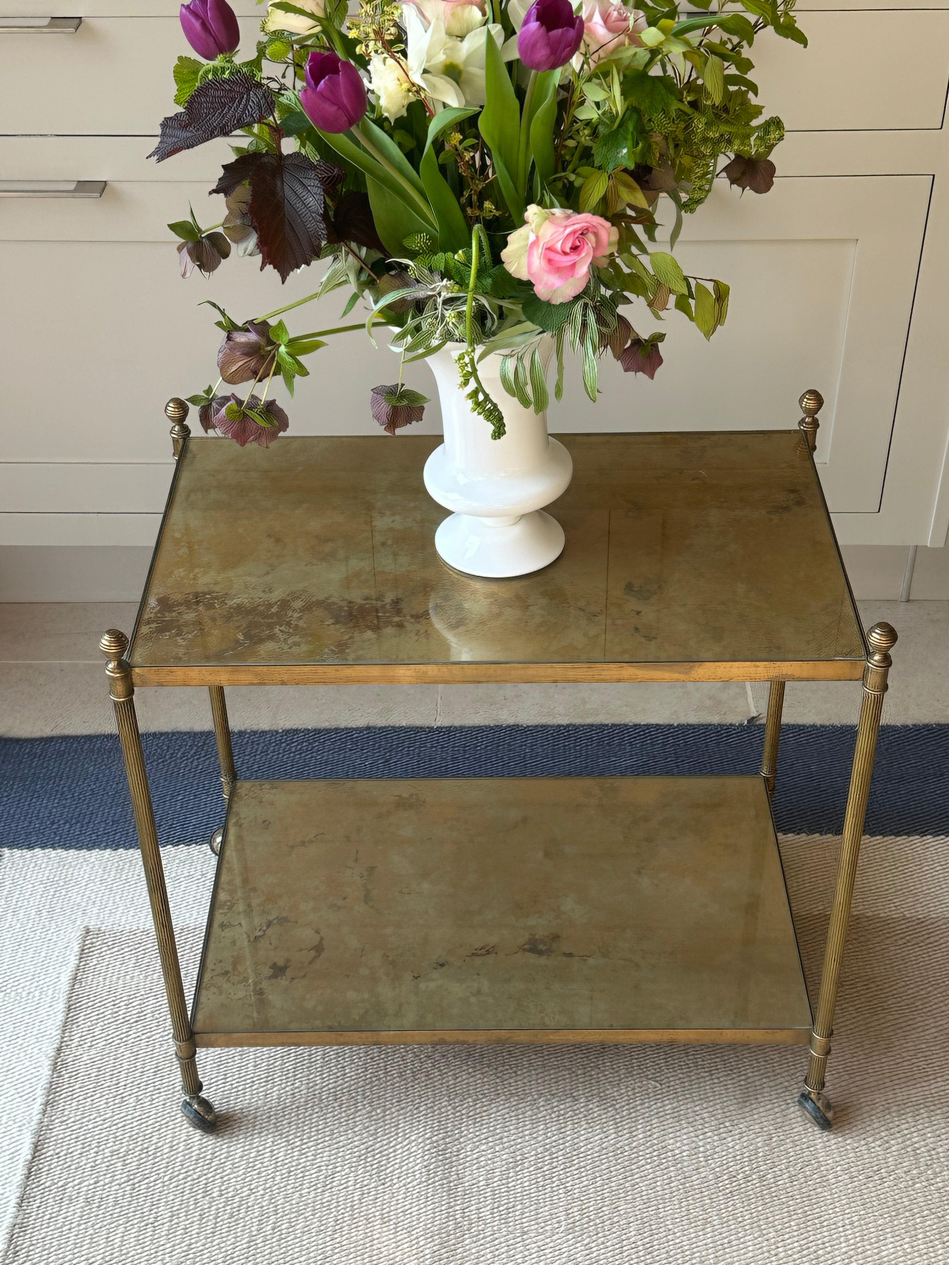 Maison Jansen Églomisé Brass End Table
