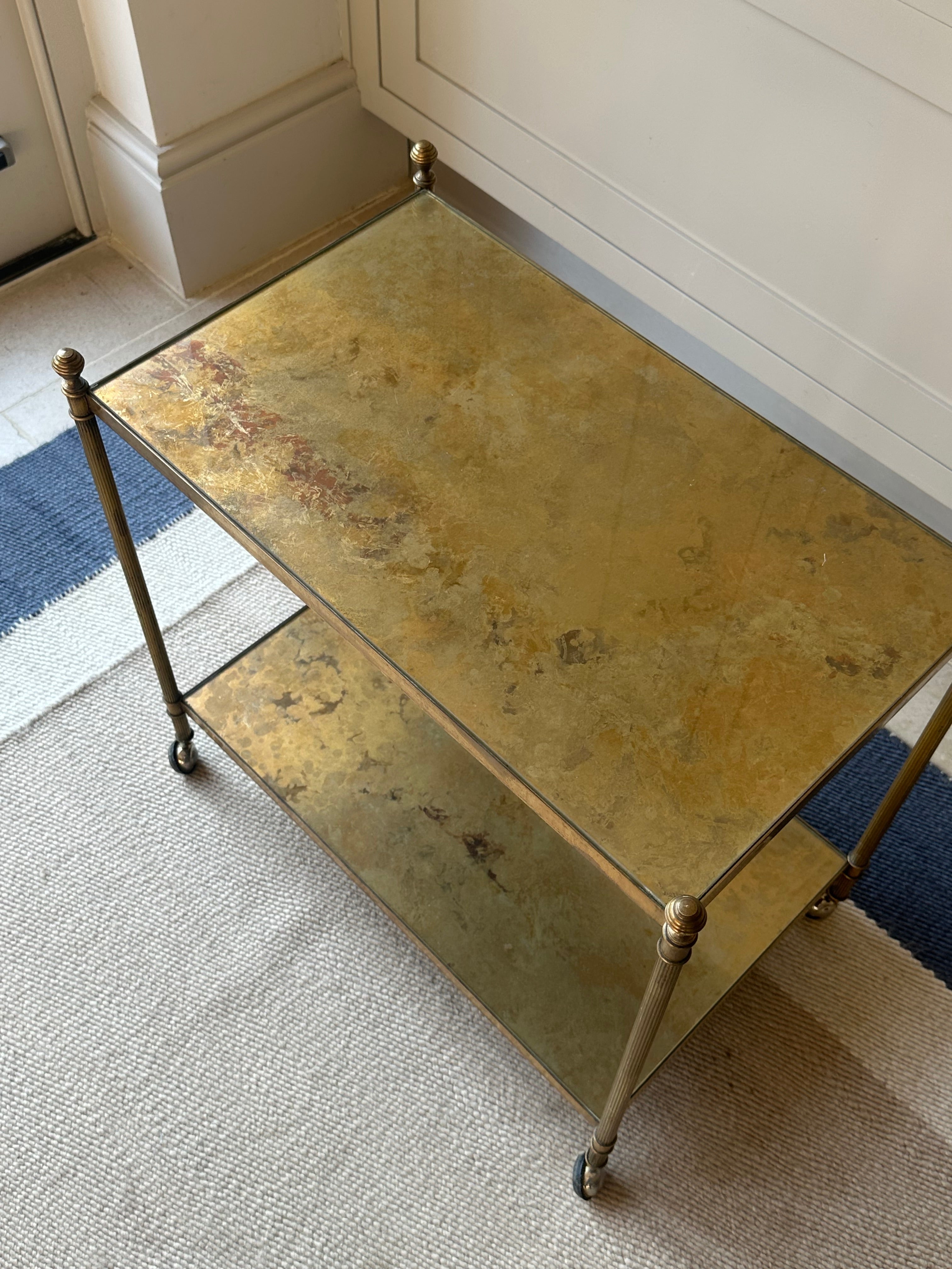 Maison Jansen Églomisé Brass End Table