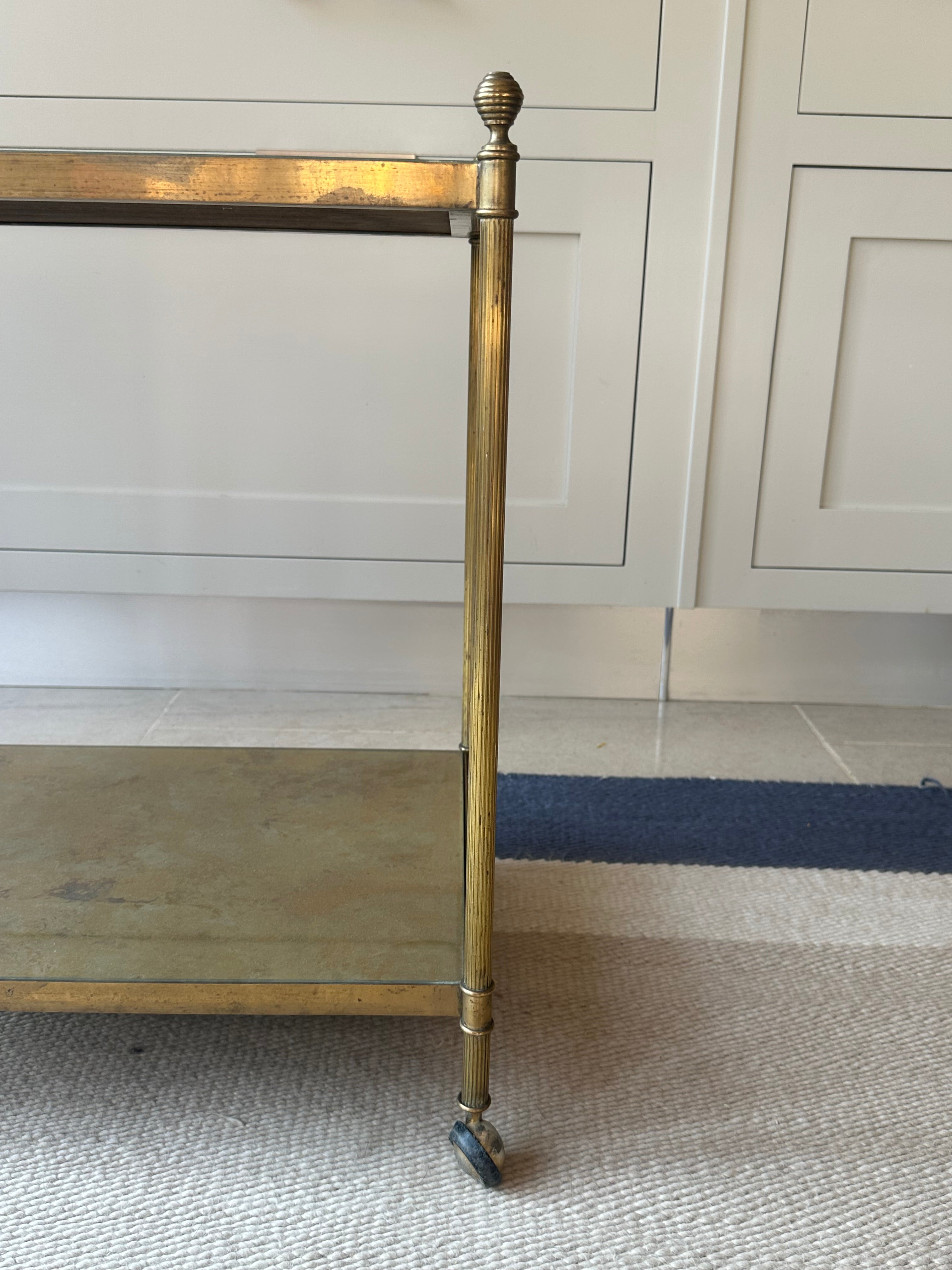 Maison Jansen Églomisé Brass End Table
