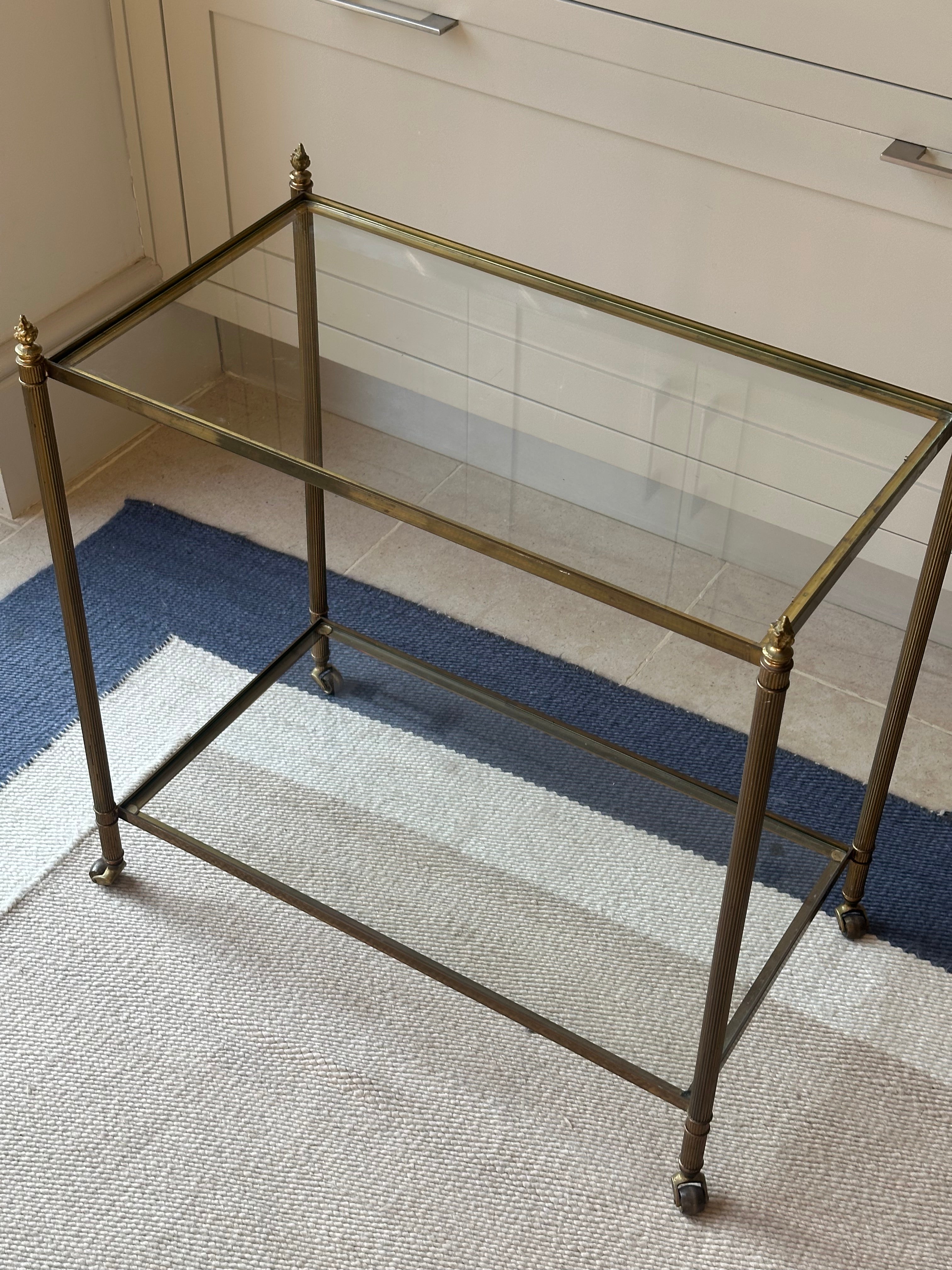 Large Scale Maison Jansen Brass End Table