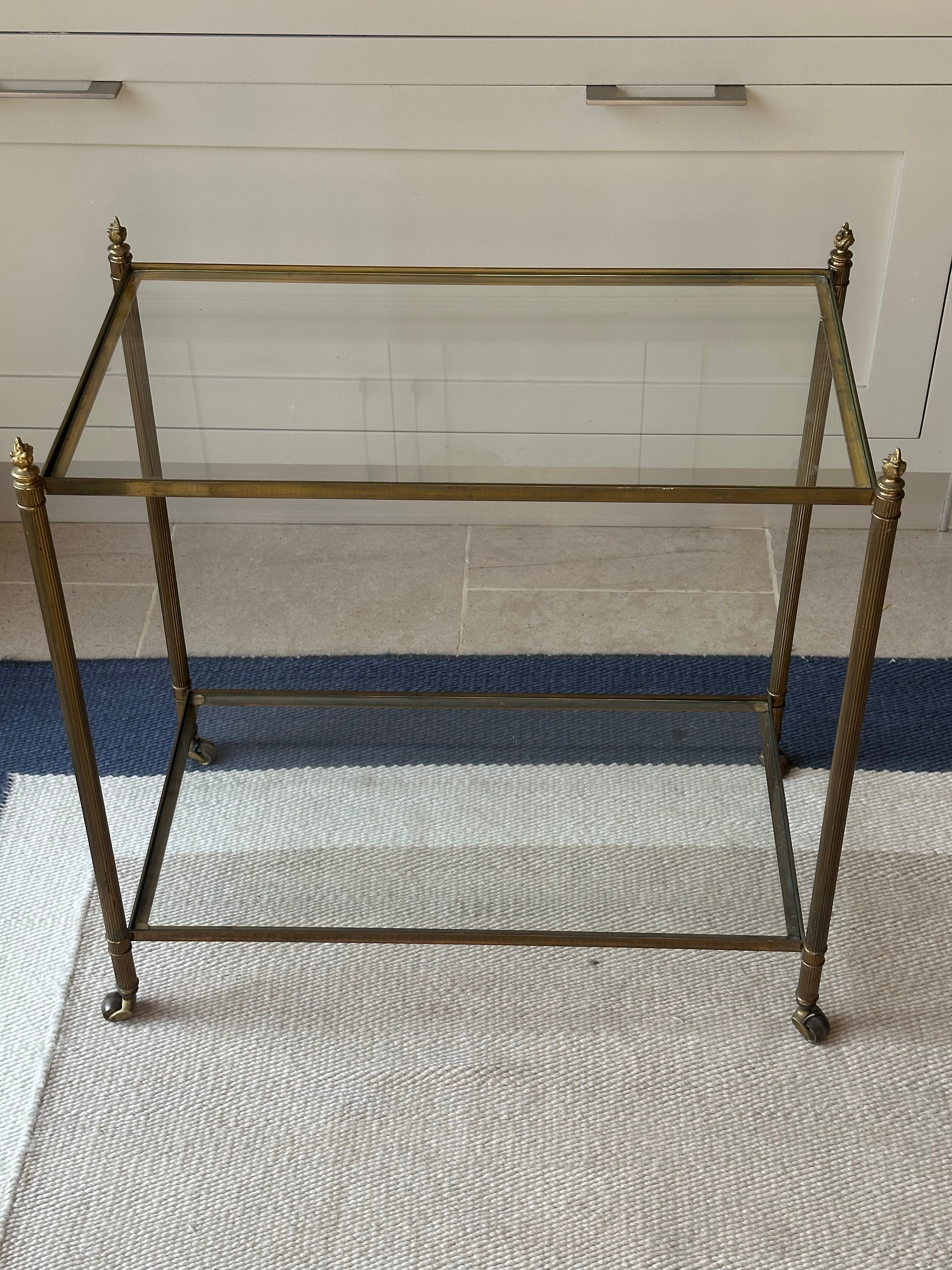 Large Scale Maison Jansen Brass End Table