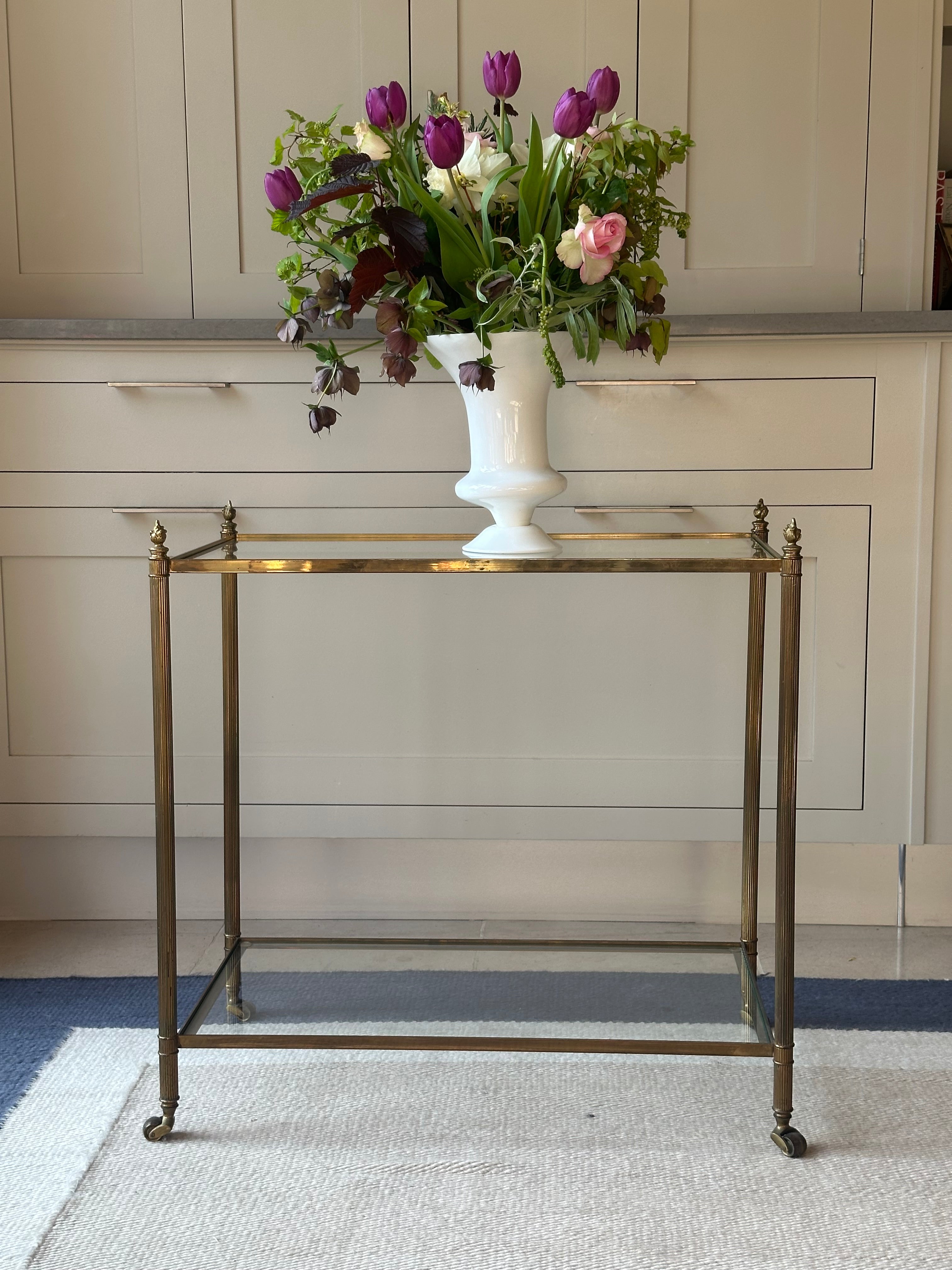 Large Scale Maison Jansen Brass End Table