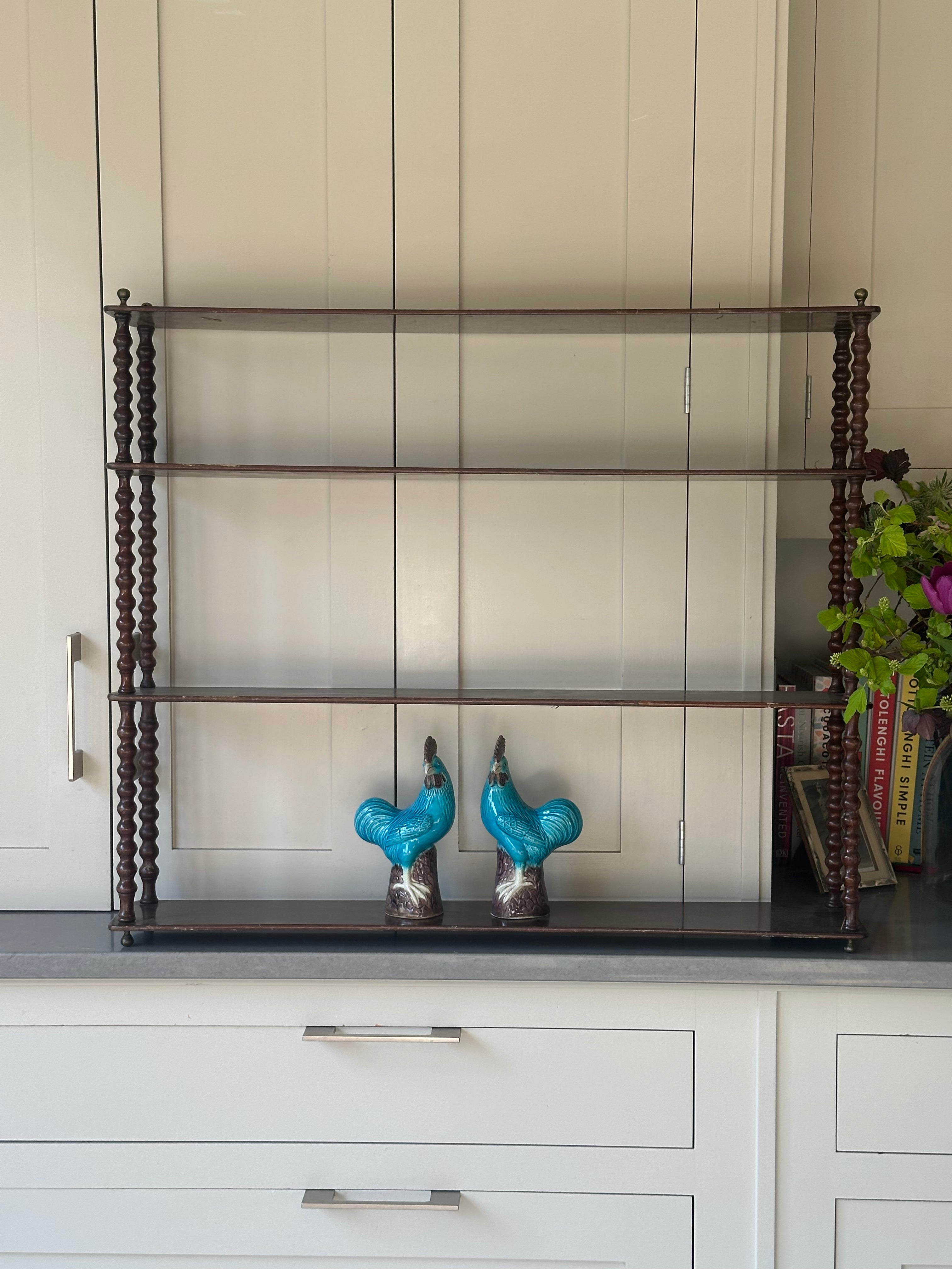 French Mahogany Bobbin Shelves
