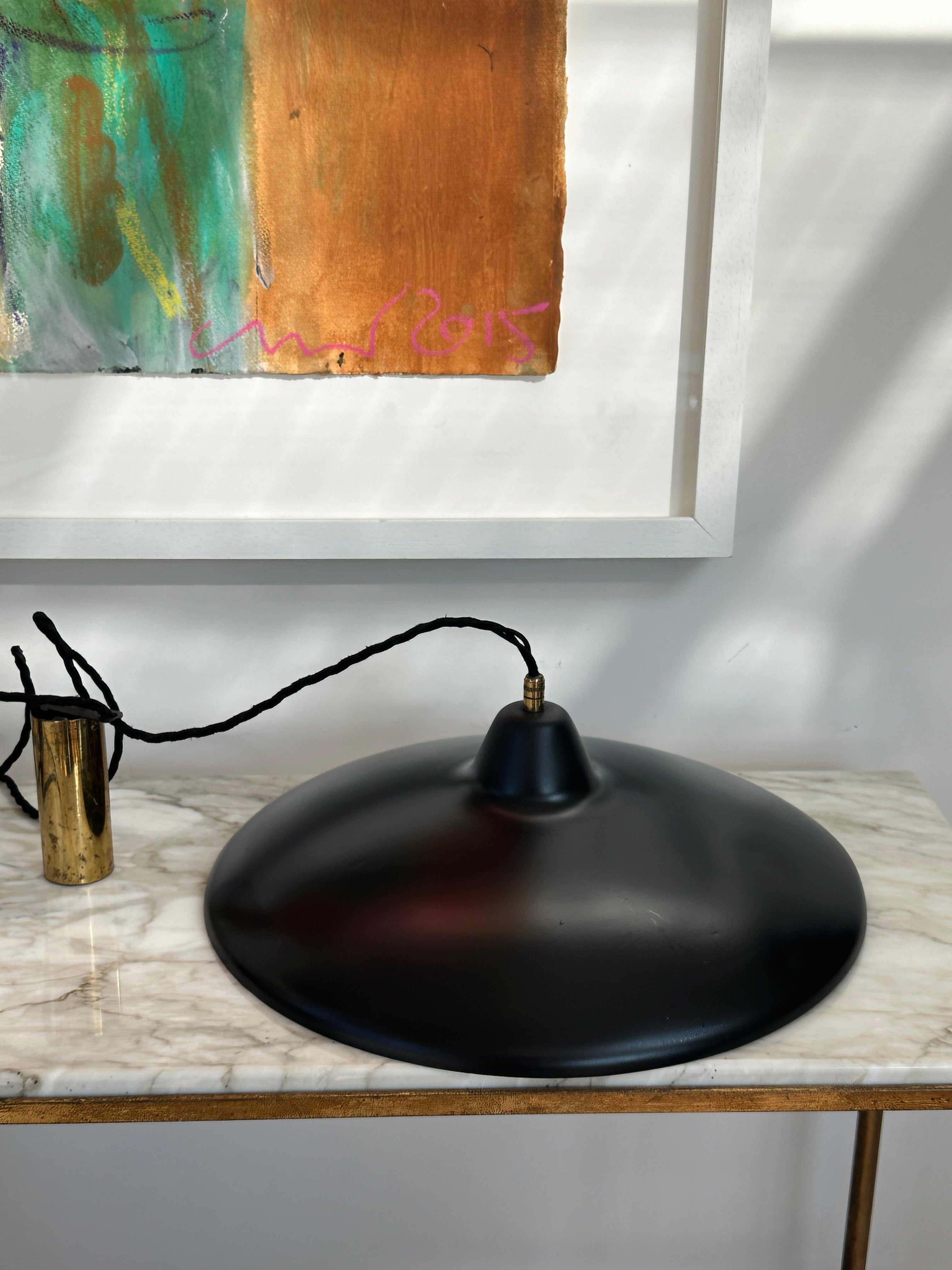 1950s Italian Black Counterweight Pendant Light