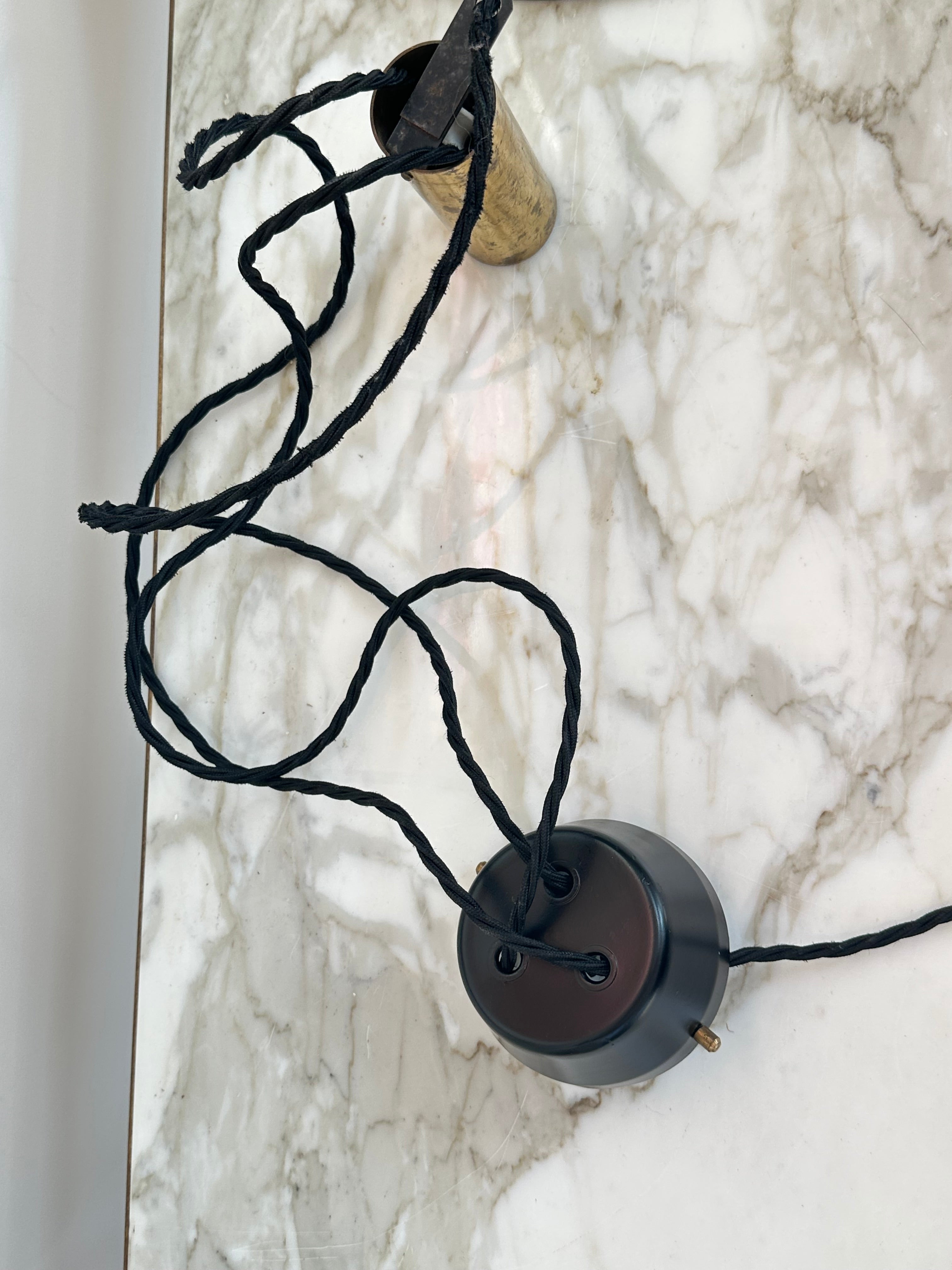 1950s Italian Black Counterweight Pendant Light