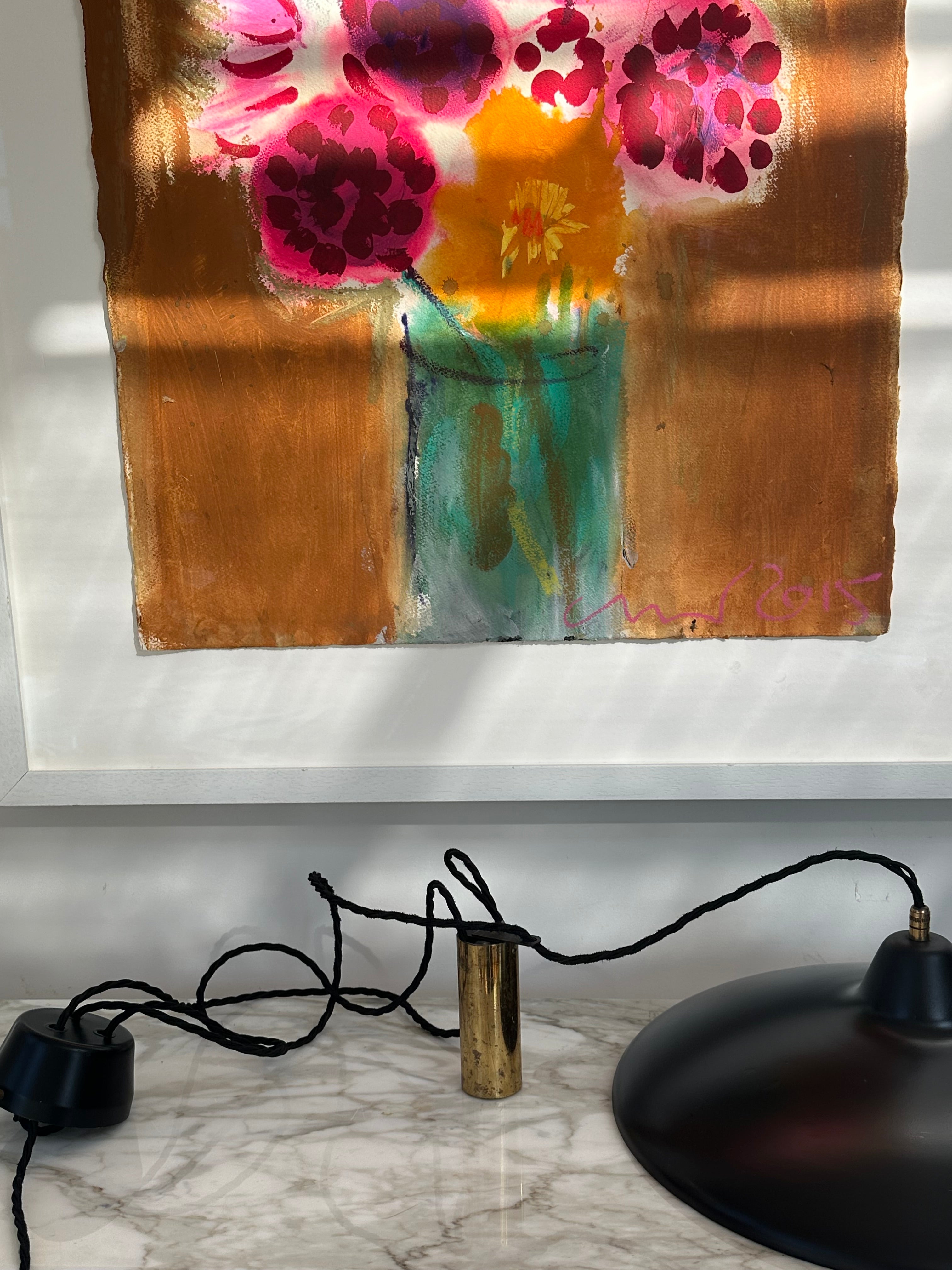 1950s Italian Black Counterweight Pendant Light