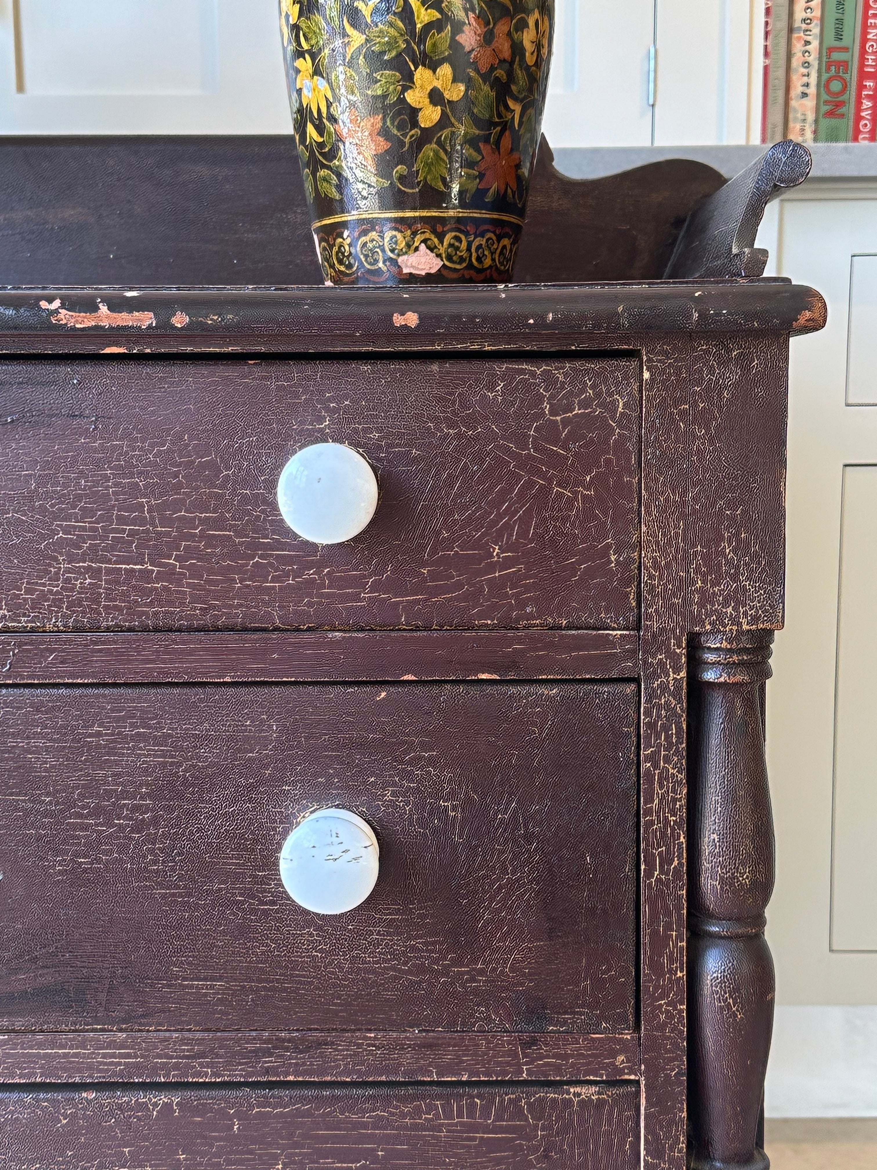 Welsh Painted Chest of Drawers with Ceramic knobs