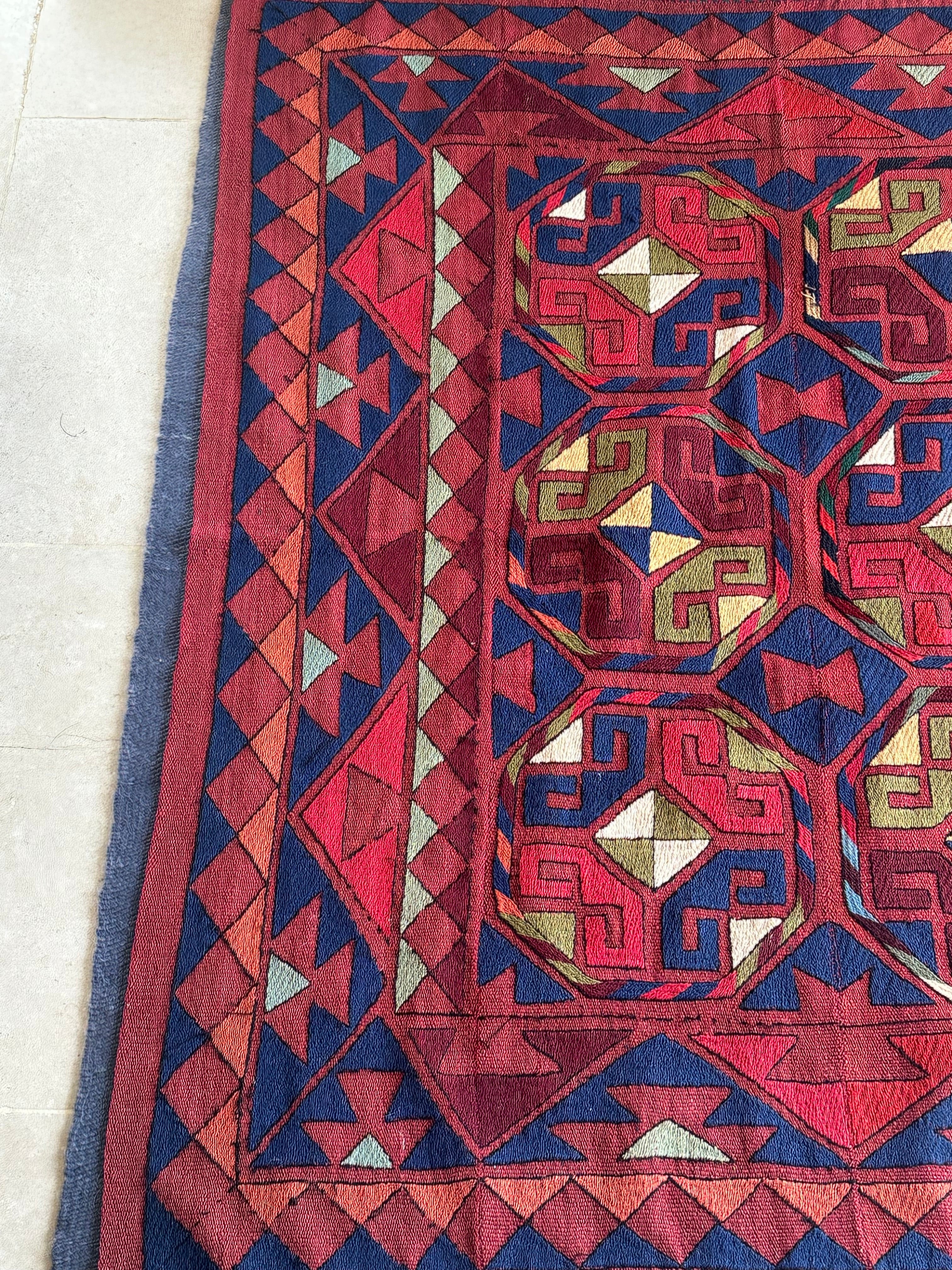 Vintage Uzbek Flatweave Rug