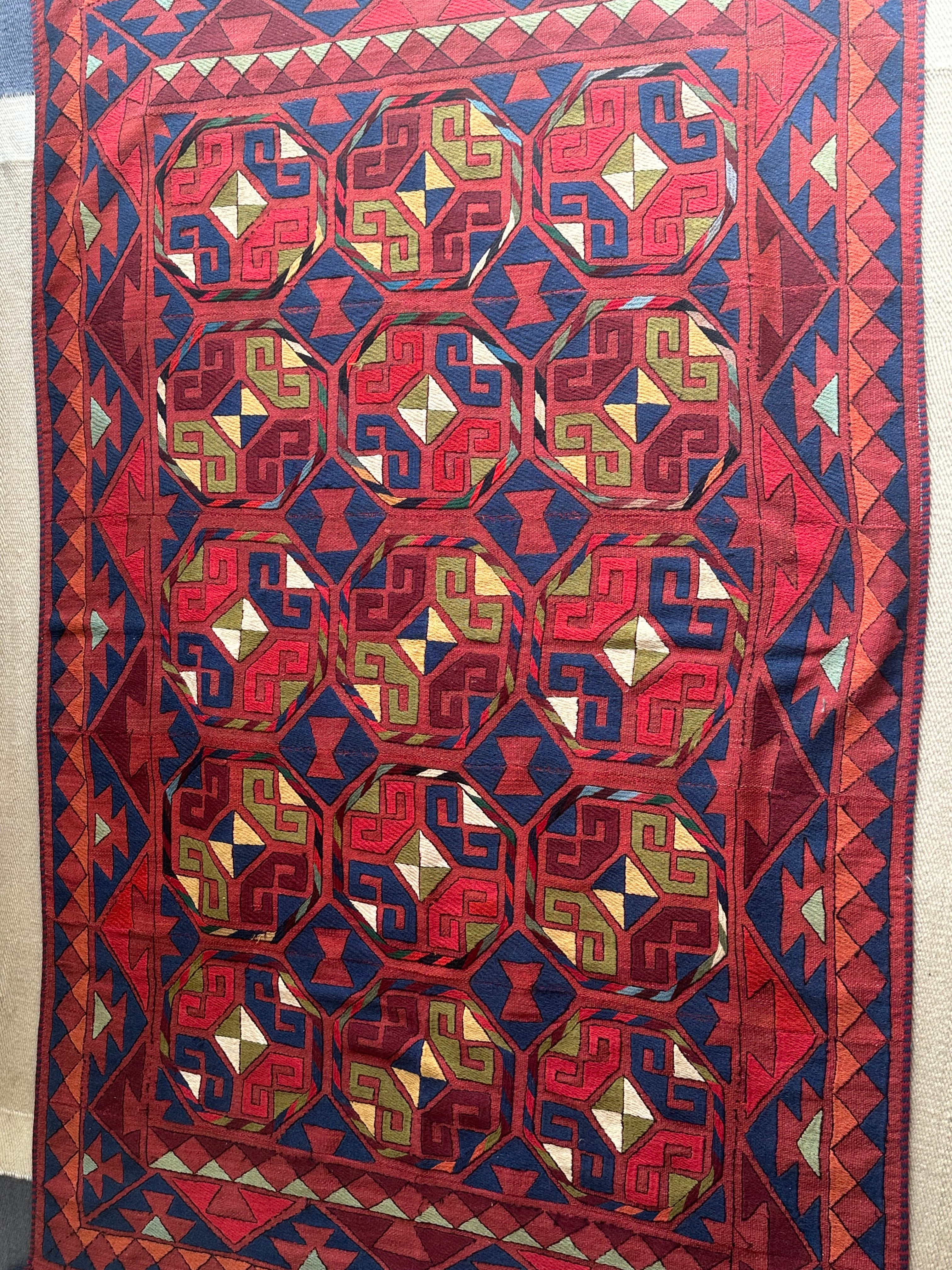 Vintage Uzbek Flatweave Rug