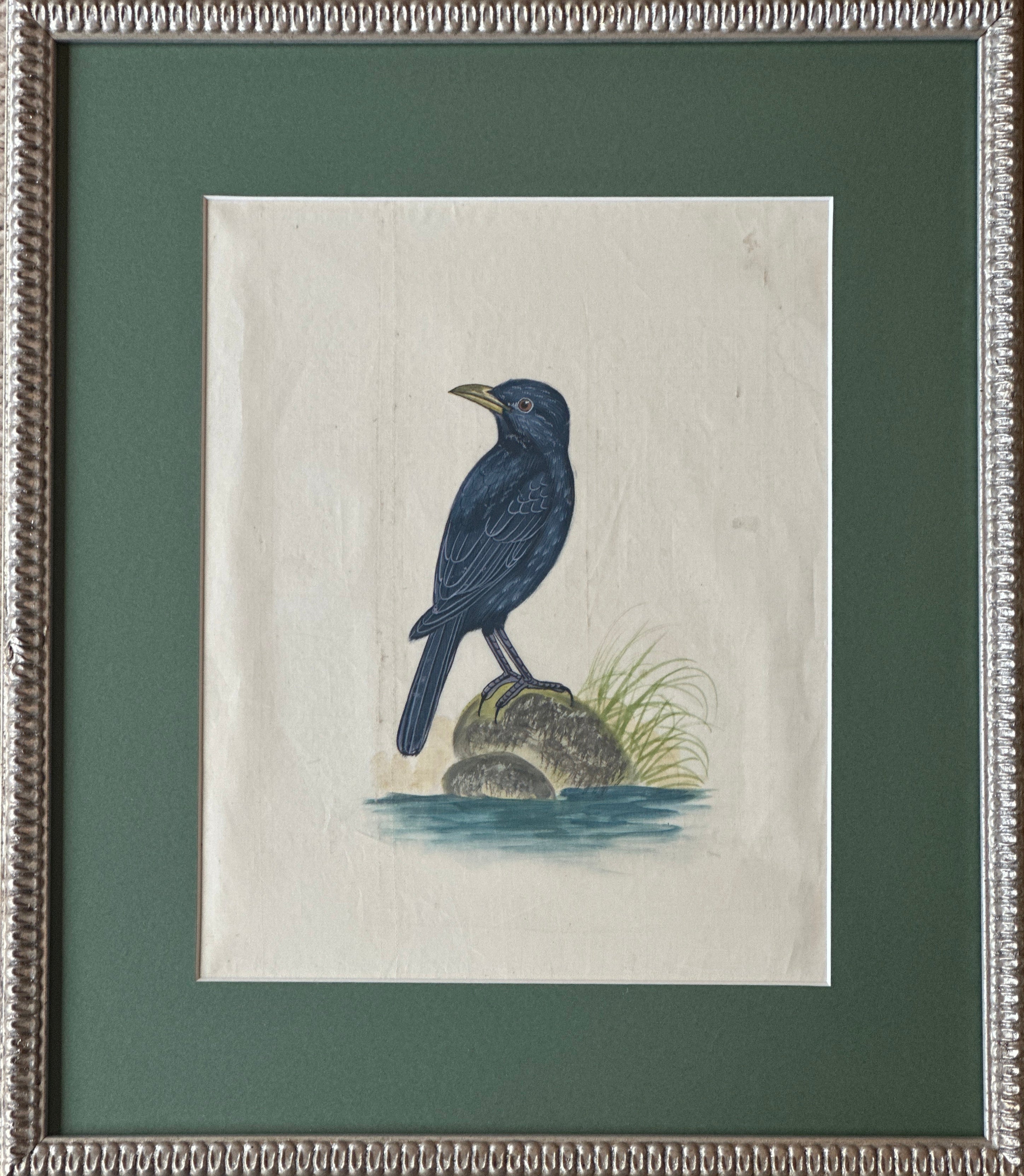 Framed Hand Painted on Silk - Indian Birds D