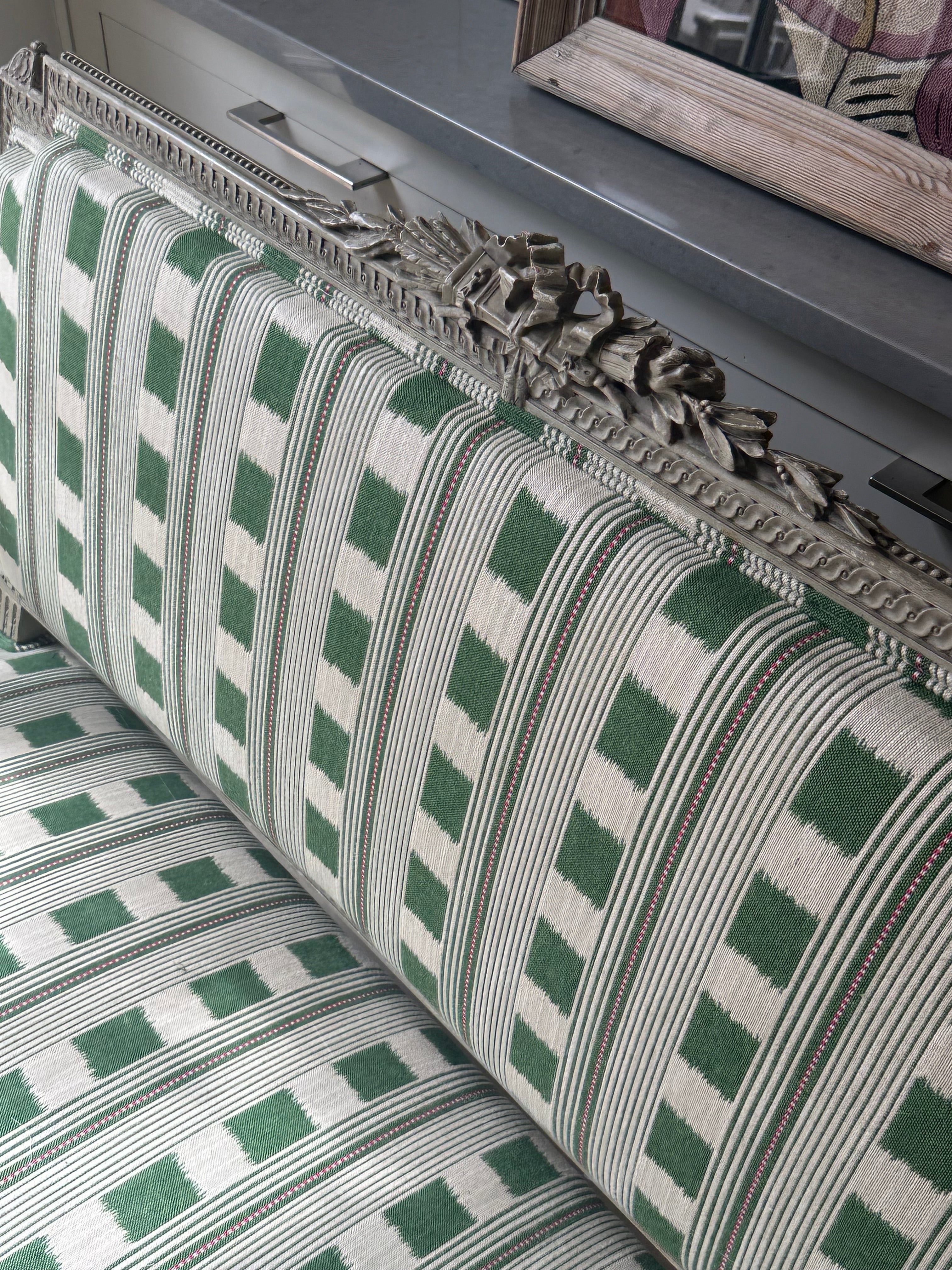 French Fauteil Sofa in Lost And Found Fabric by Christopher Farr Cloth
